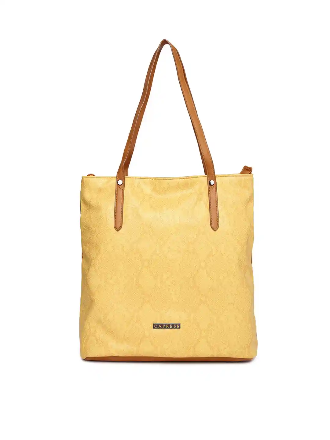 Buy Caprese Yellow Tan Brown Textured Shoulder Bag Handbags