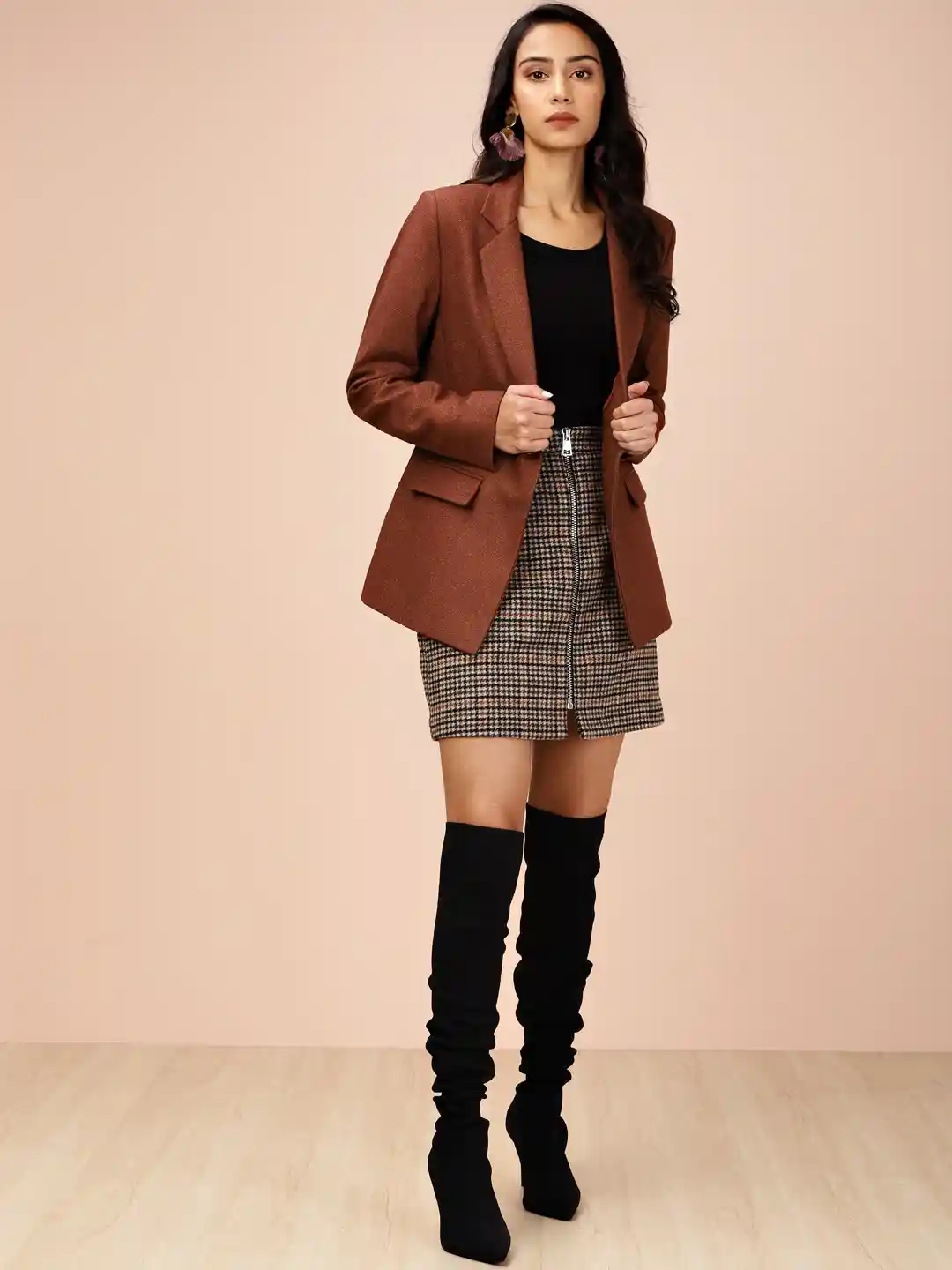 Buy all about you Women Rust Orange Single-Breasted Solid Casual