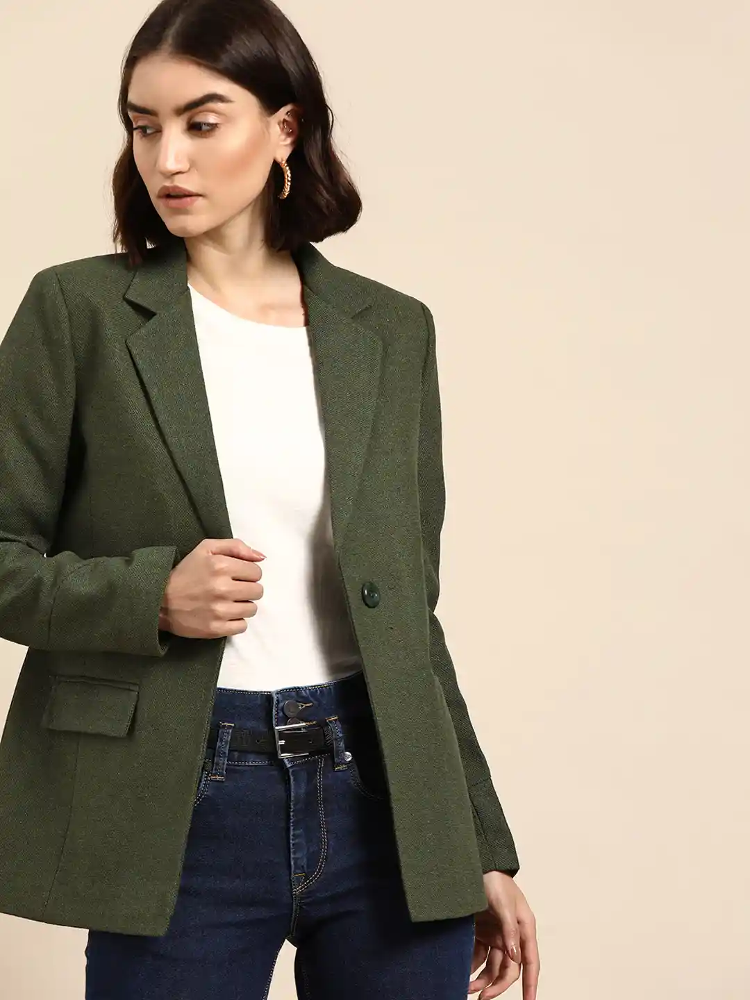 Casual Blazer Women's Olive Green Blazer Buy All About You