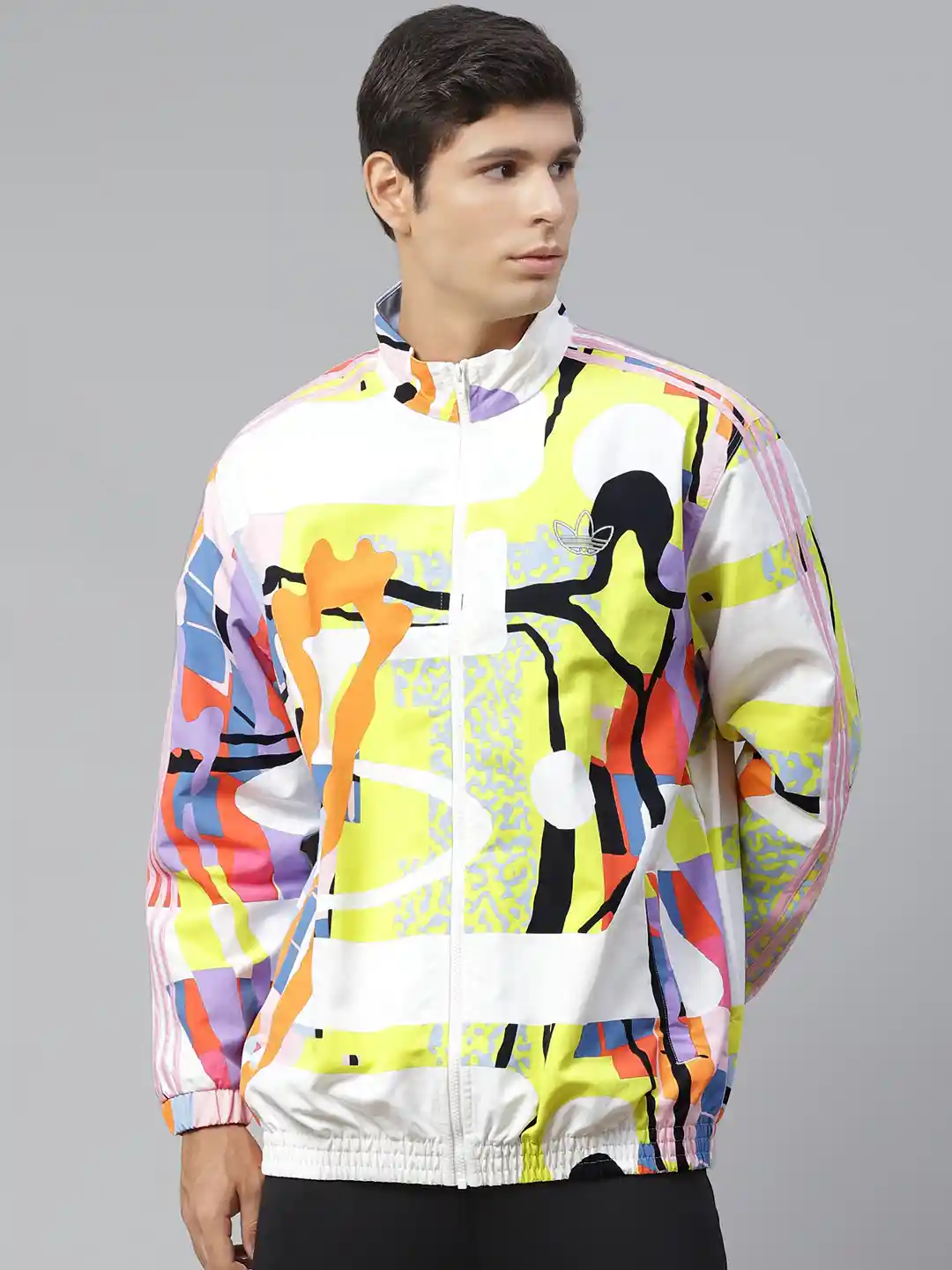 Mens Windbreaker Adidas Yellow And White Windbreaker Jacket ADIDAS