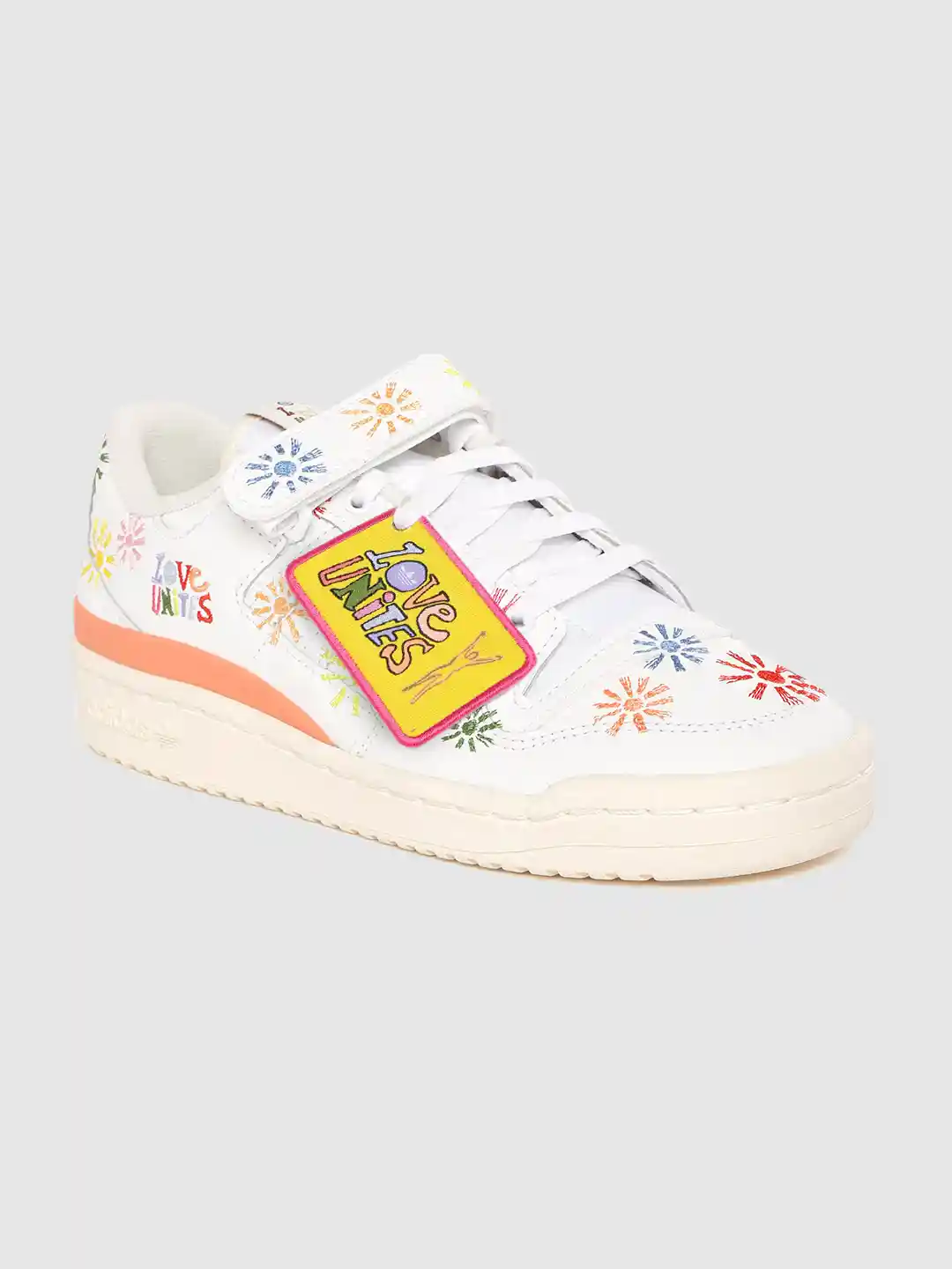 Buy ADIDAS Originals Men White Pink Floral Embroidered Forum Low