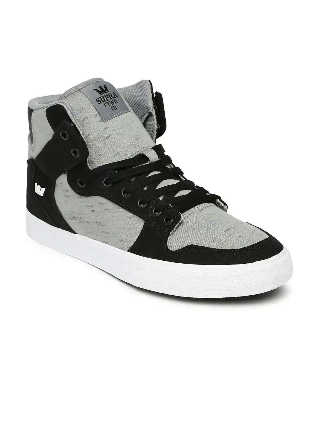 Buy Supra Men Grey Black Colourblocked High-Top Sneakers