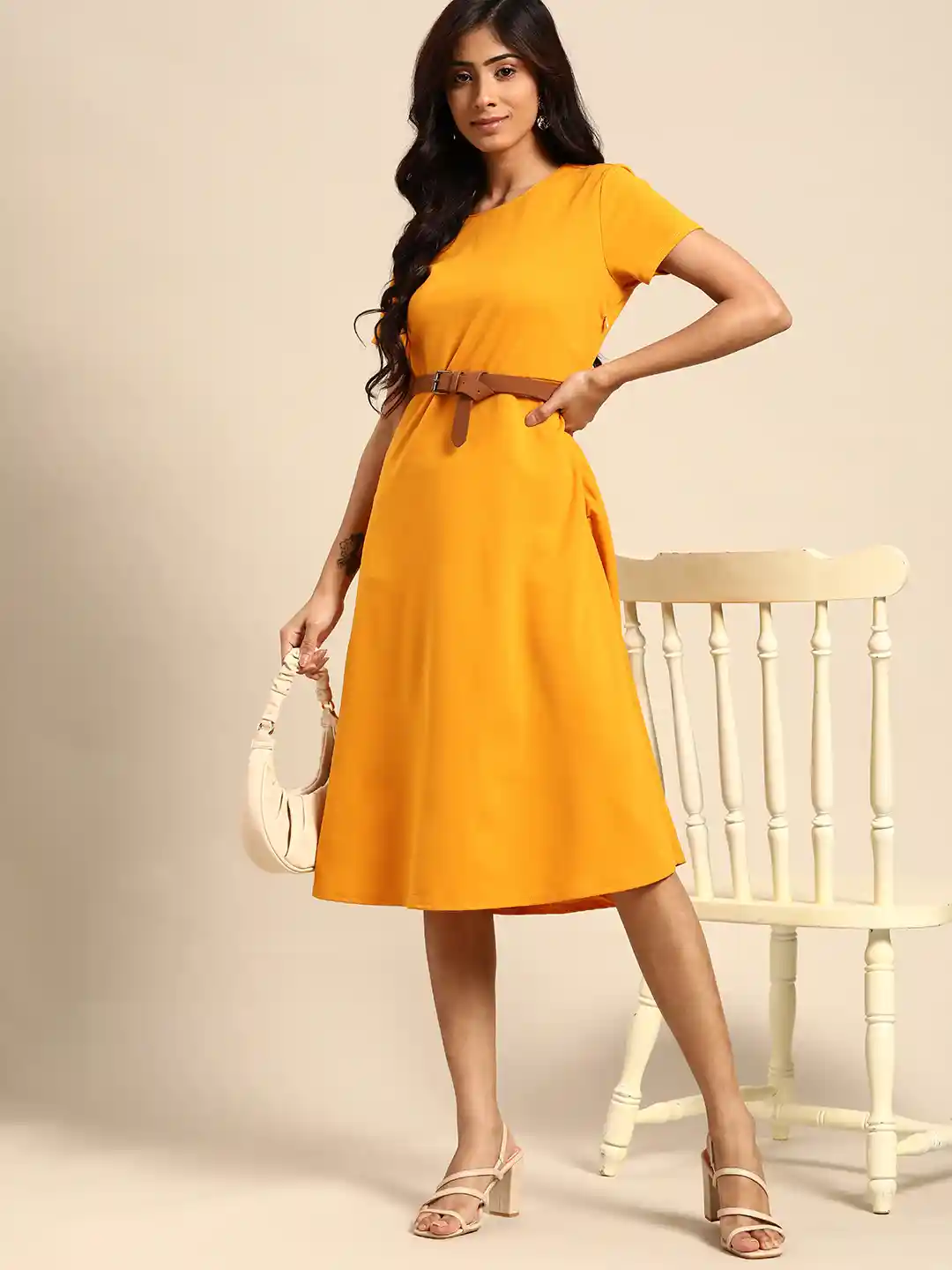 Buy all about you Mustard Yellow A-Line Dress Dresses for Women