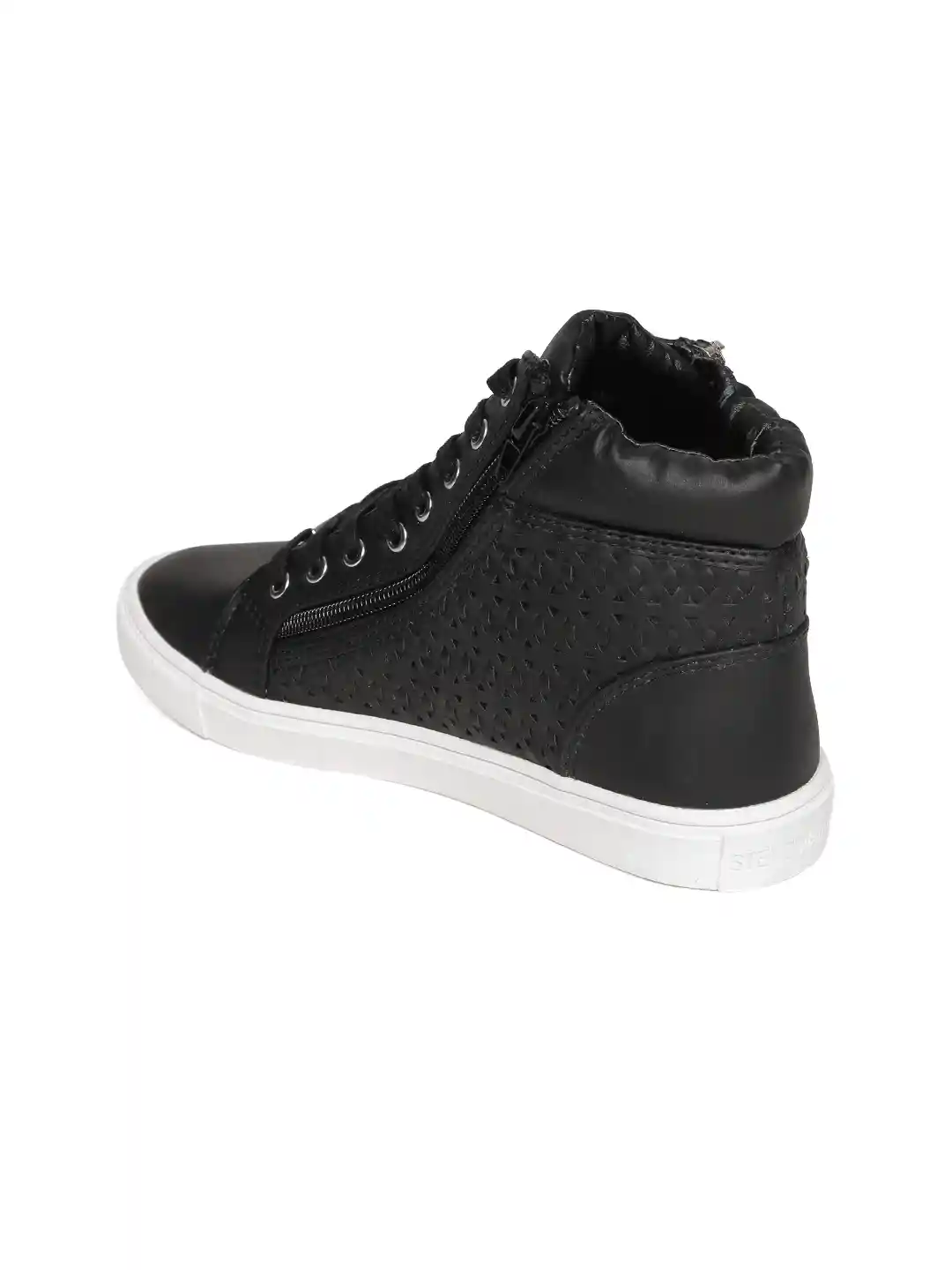 Buy Steve Madden Women Black Mid-Top Patterned Sneakers Casual