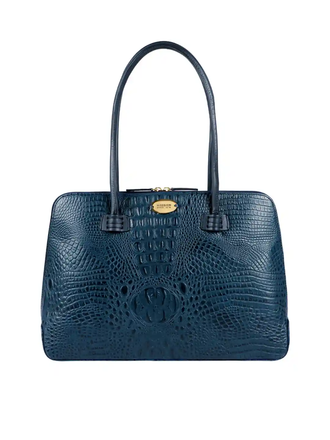 Buy Hidesign Blue Crocodile Skin Textured Leather Shoulder Bag