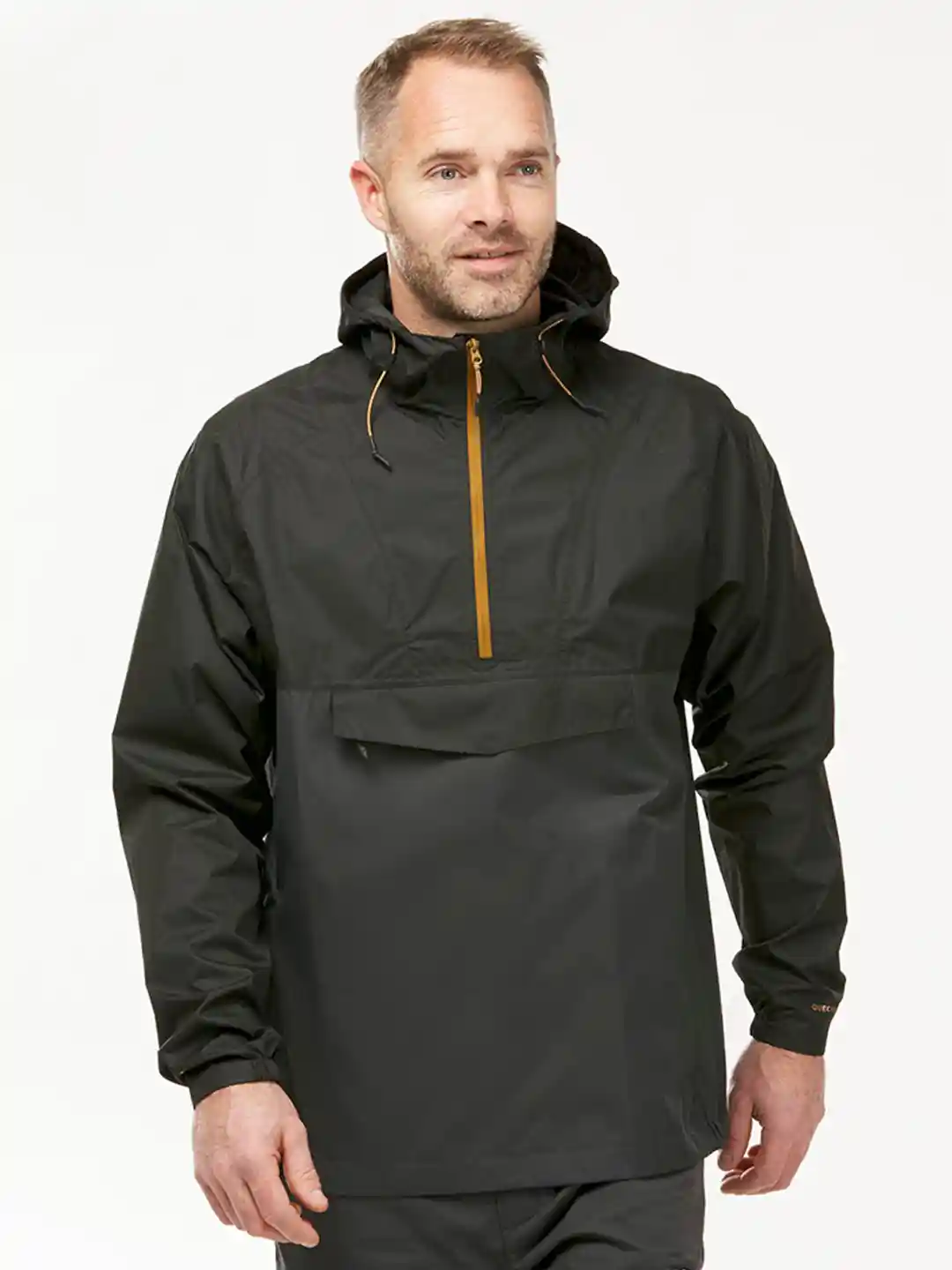 Buy Decathlon Men Black Solid Coated Hooded Waterproof Hiking and