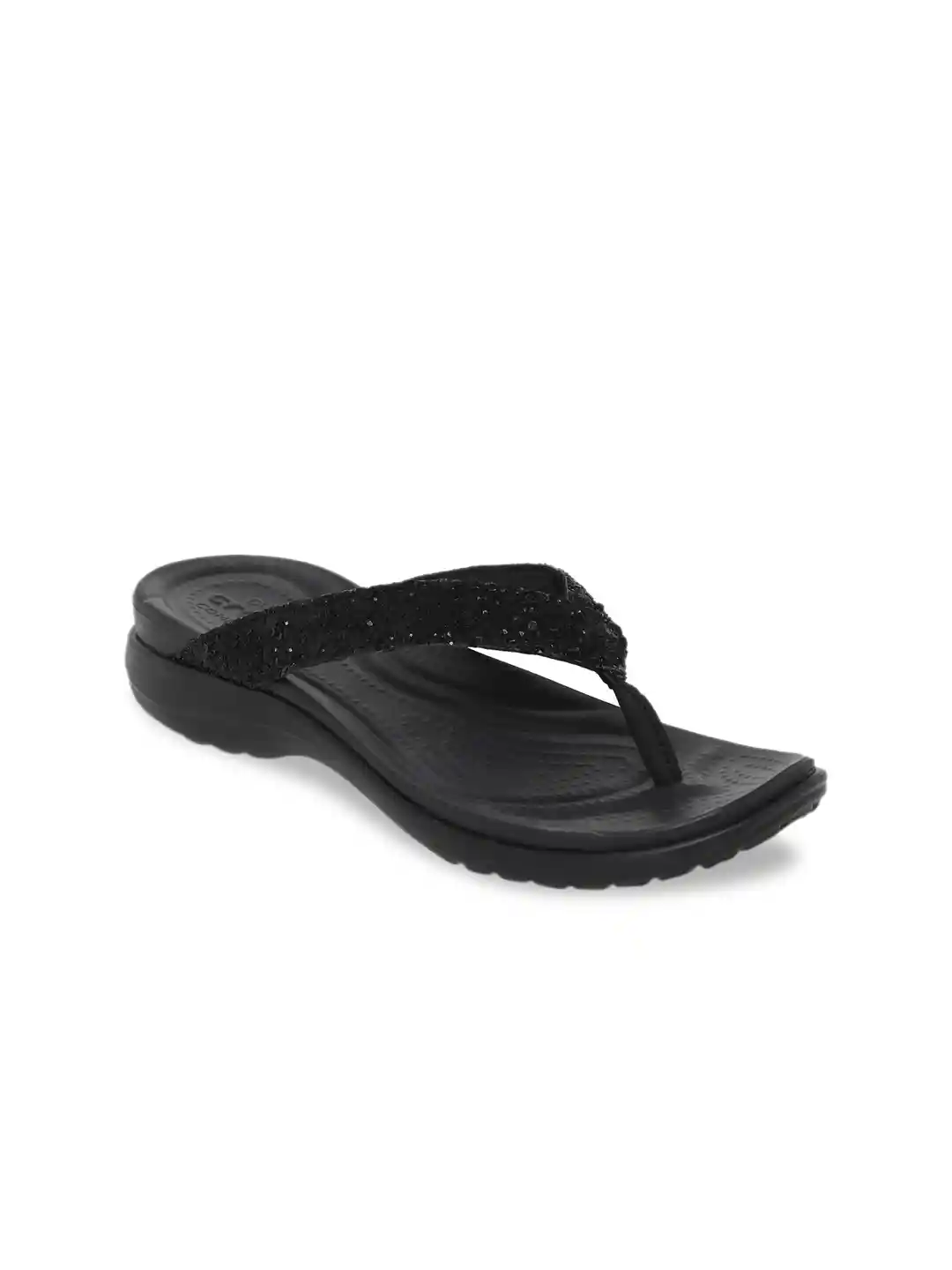 Buy Crocs Capri Women Black Woven Design Sandals Heels for Women