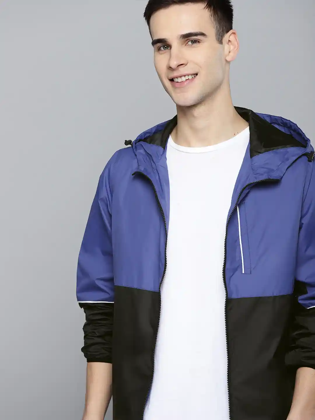 Buy Mast Harbour Men Blue Black Colourblocked Tailored Jacket