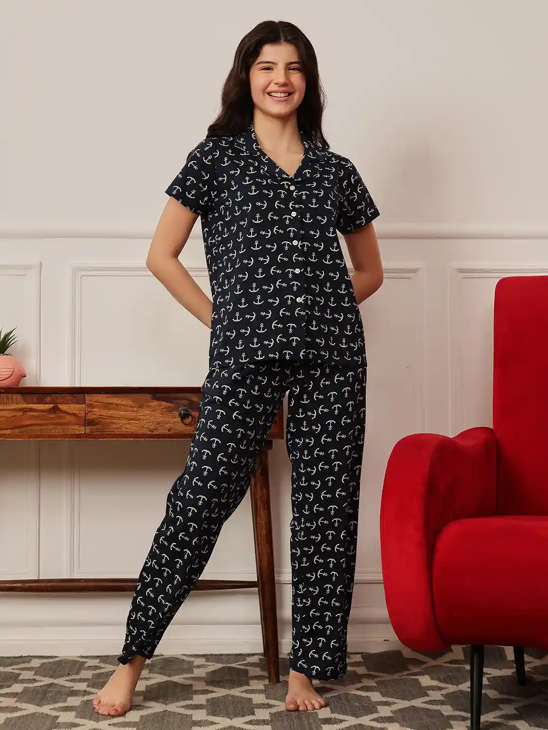 Womens Pyjamas Button Up Pyjama Women's Cotton Traditional Pyjamas