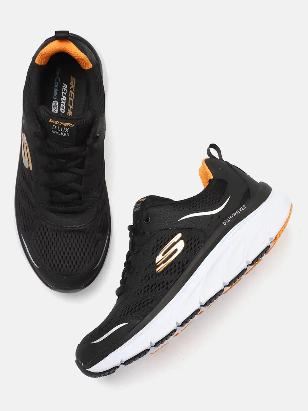 Buy Skechers Men Black D'LUX WALKER Leather Sneakers Casual