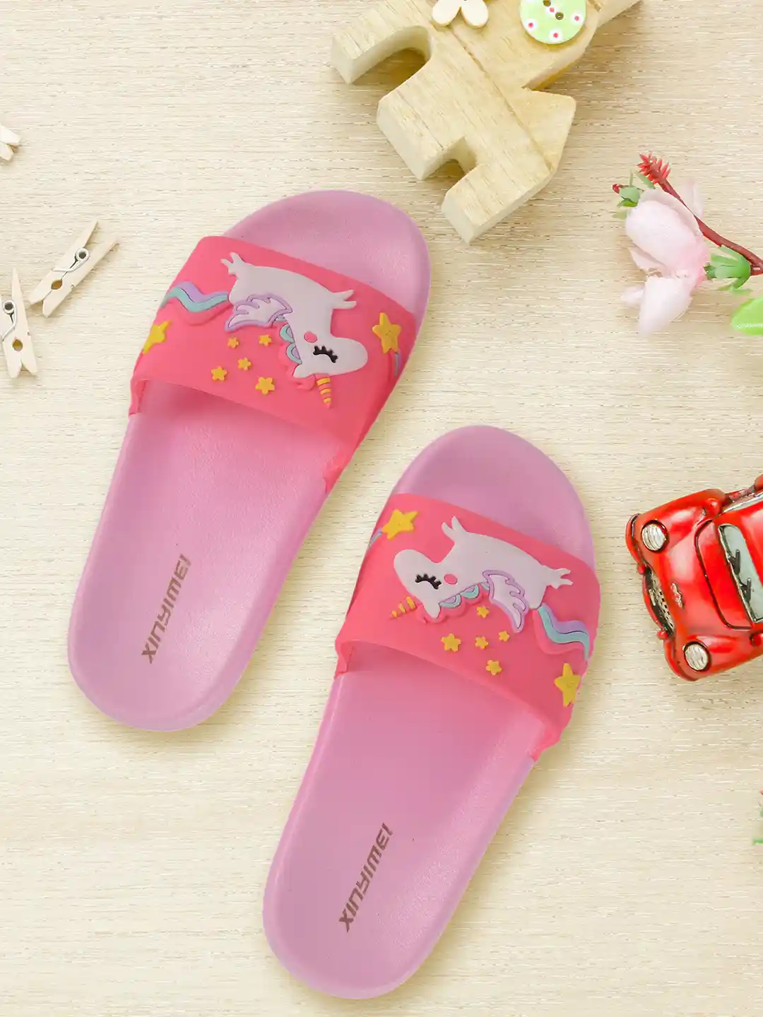 Buy Yellow Bee Girls Pink Cute Unicorn Fashion Slippers Flip