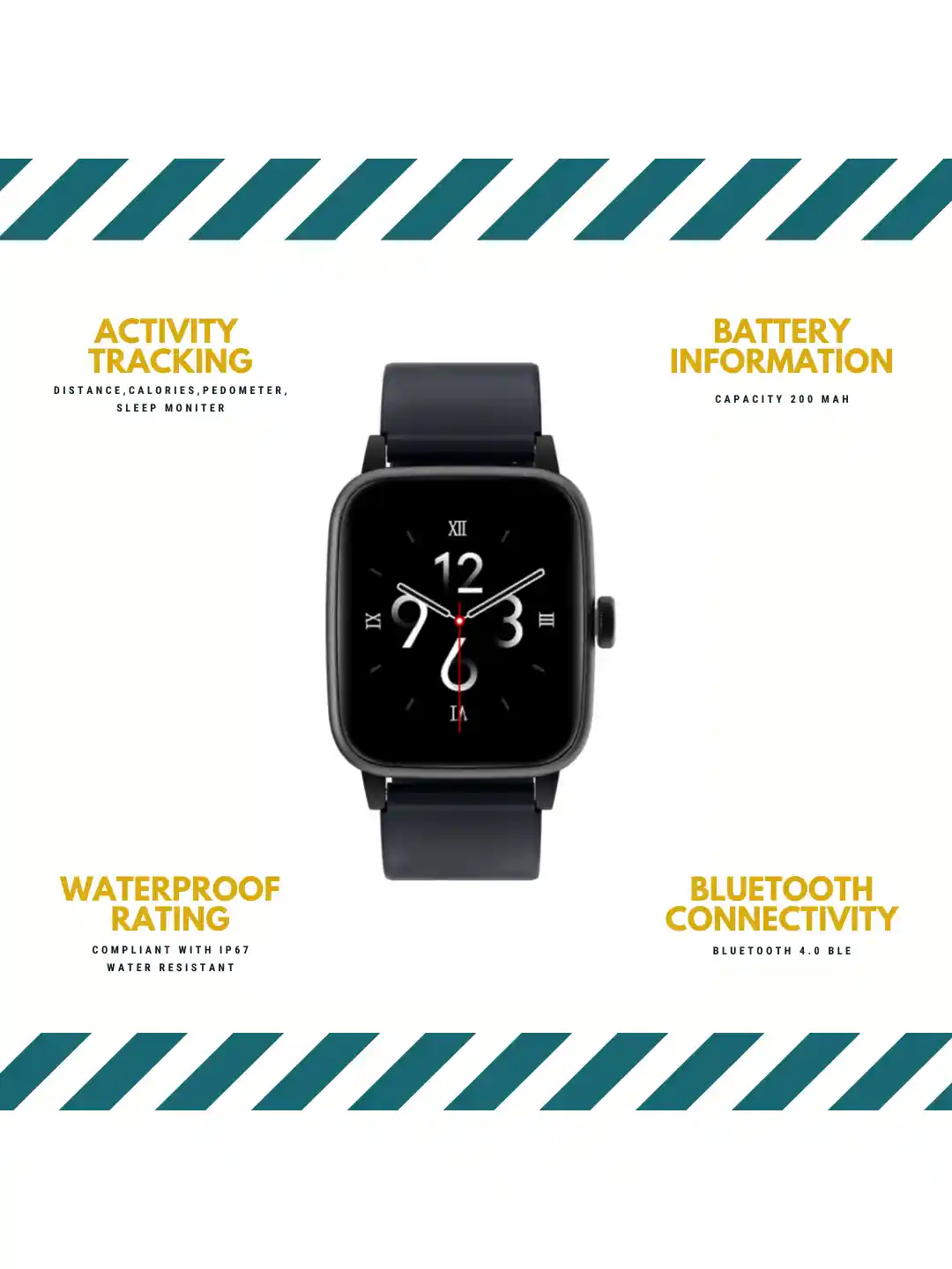 Buy OPTA Black Solid Bluetooth Fitness Smart Watch SB-240 Smart