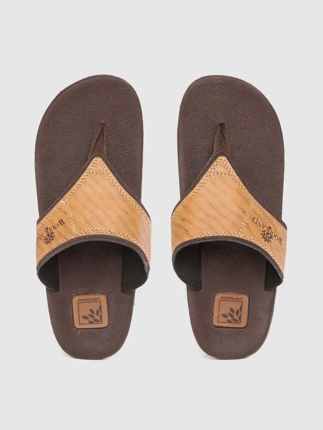 Buy Woodland Men Brown Solid Slip-Ons Flip Flops for Men