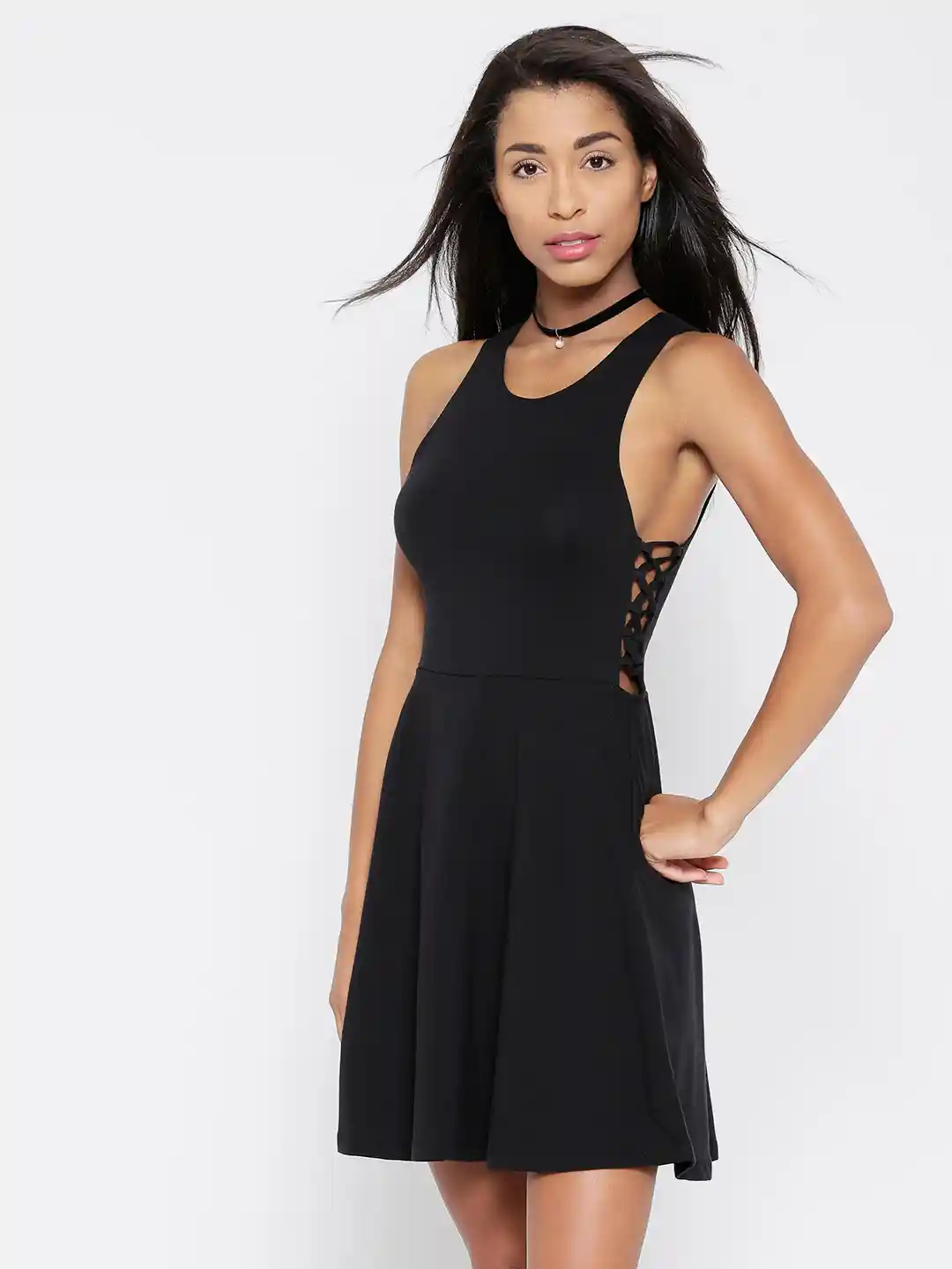 Buy FOREVER 21 Women Black Solid Skater Dress Dresses for Women