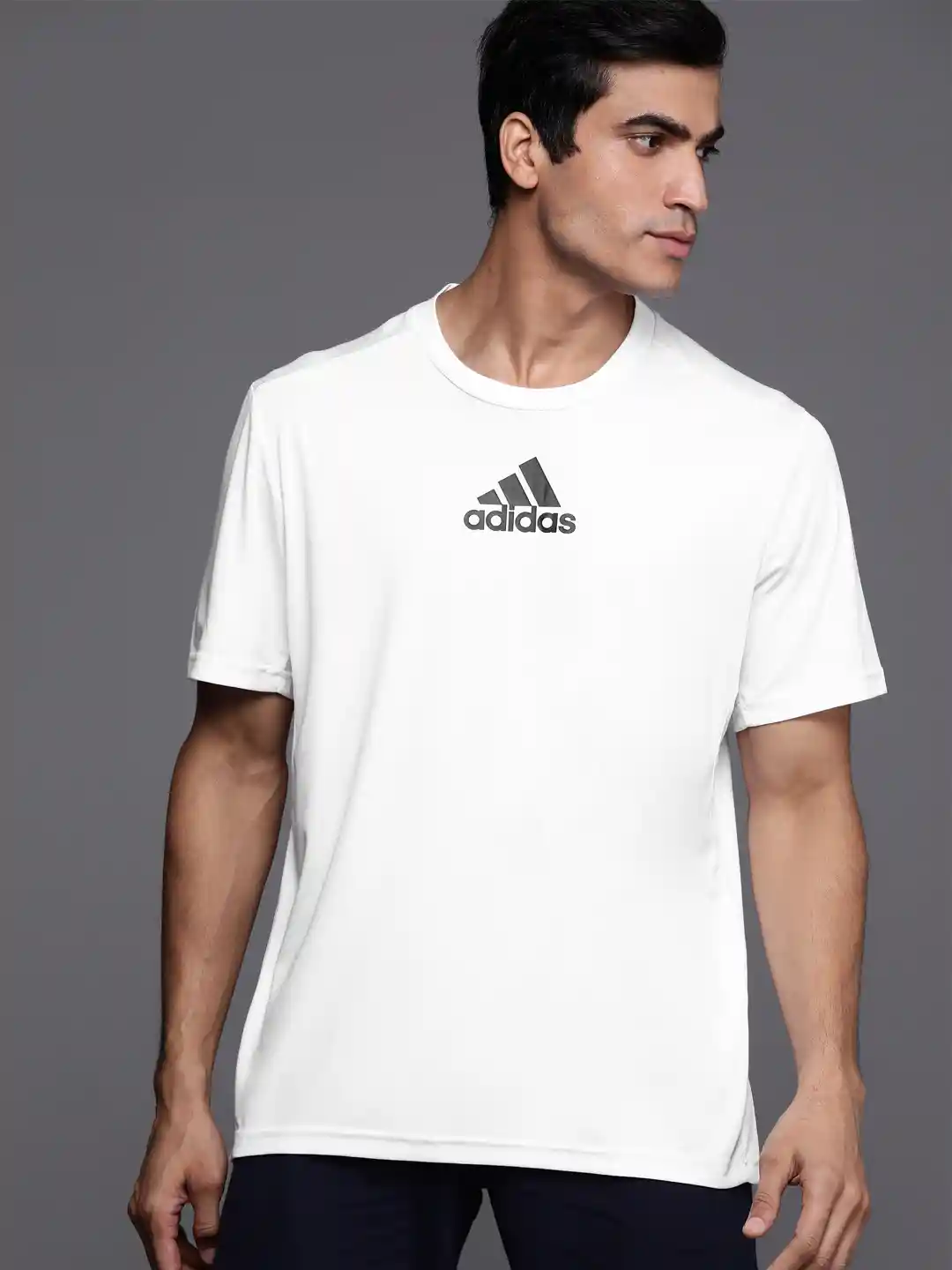 Buy ADIDAS Men White Brand Logo Printed Training 3-STRIPES BACK
