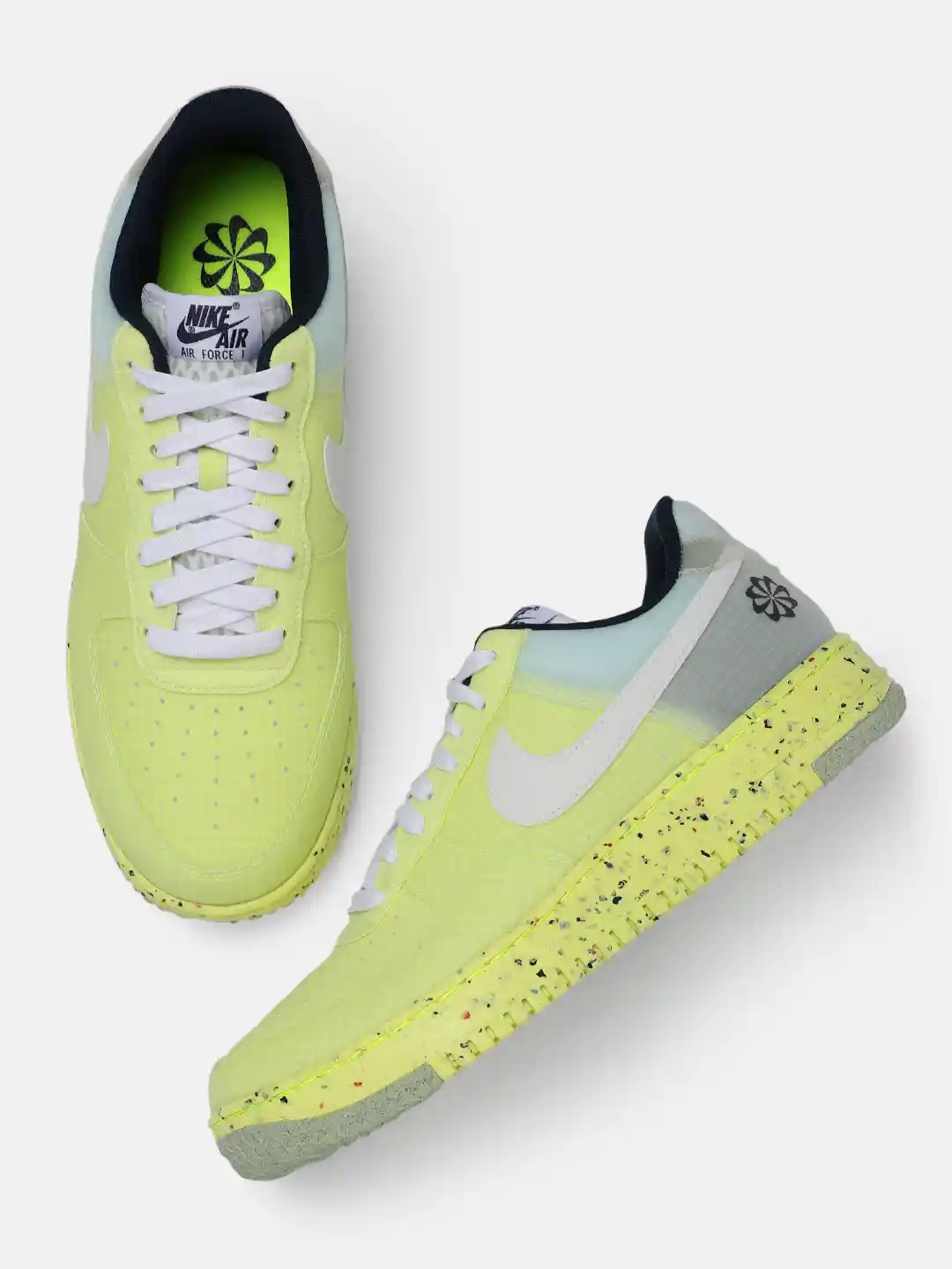Nike Men Fluorescent Green AIR FORCE CRATER Sneakers