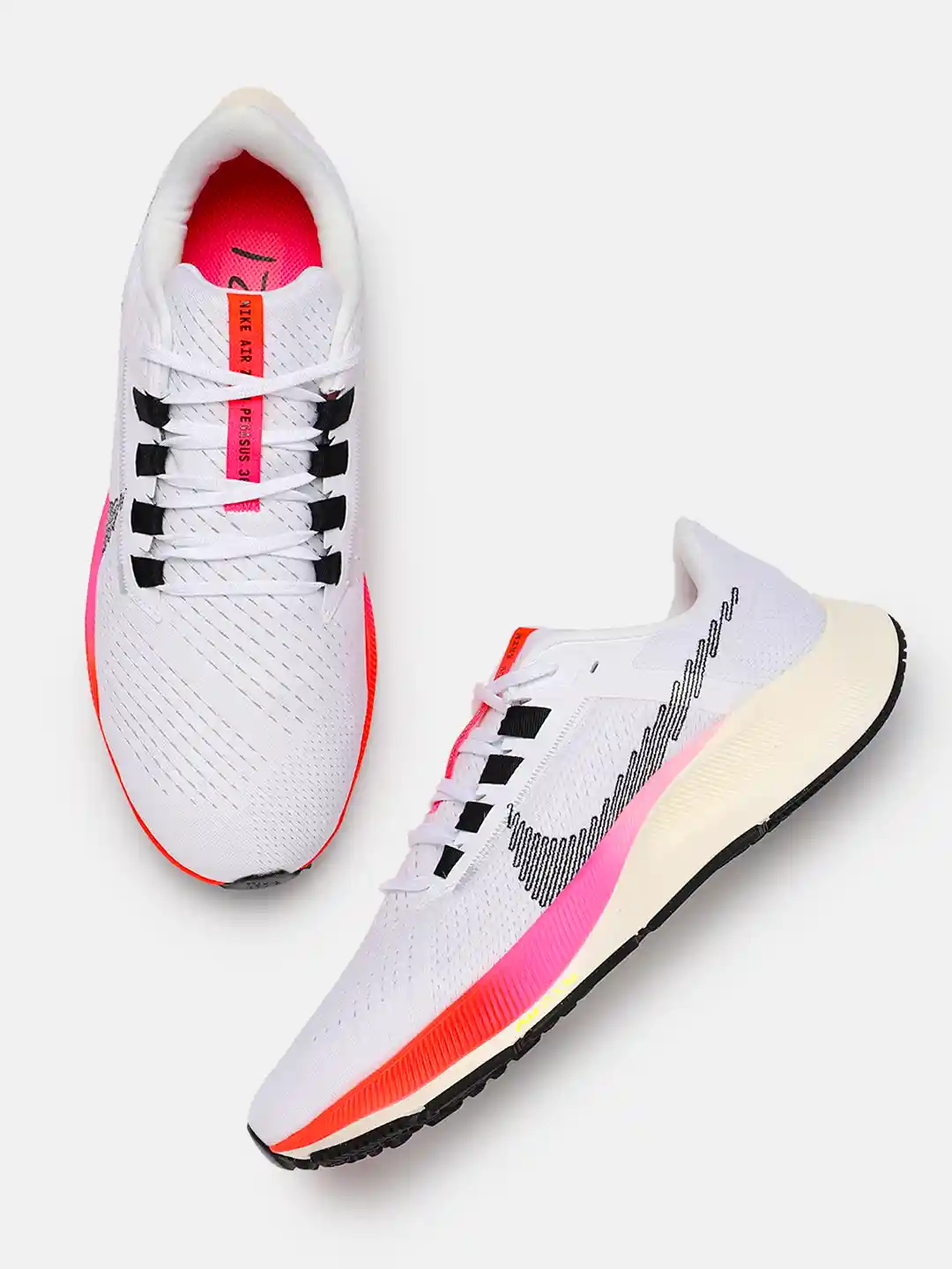 Buy Nike Men White Mesh AIR ZOOM PEGASUS 38 Running Shoes Sports