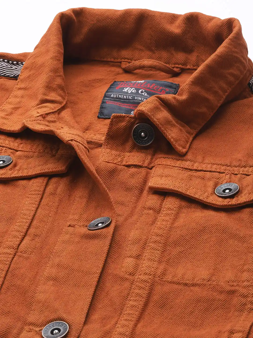 Buy Roadster Women Rust Brown Cotton Denim Jacket - Jackets for