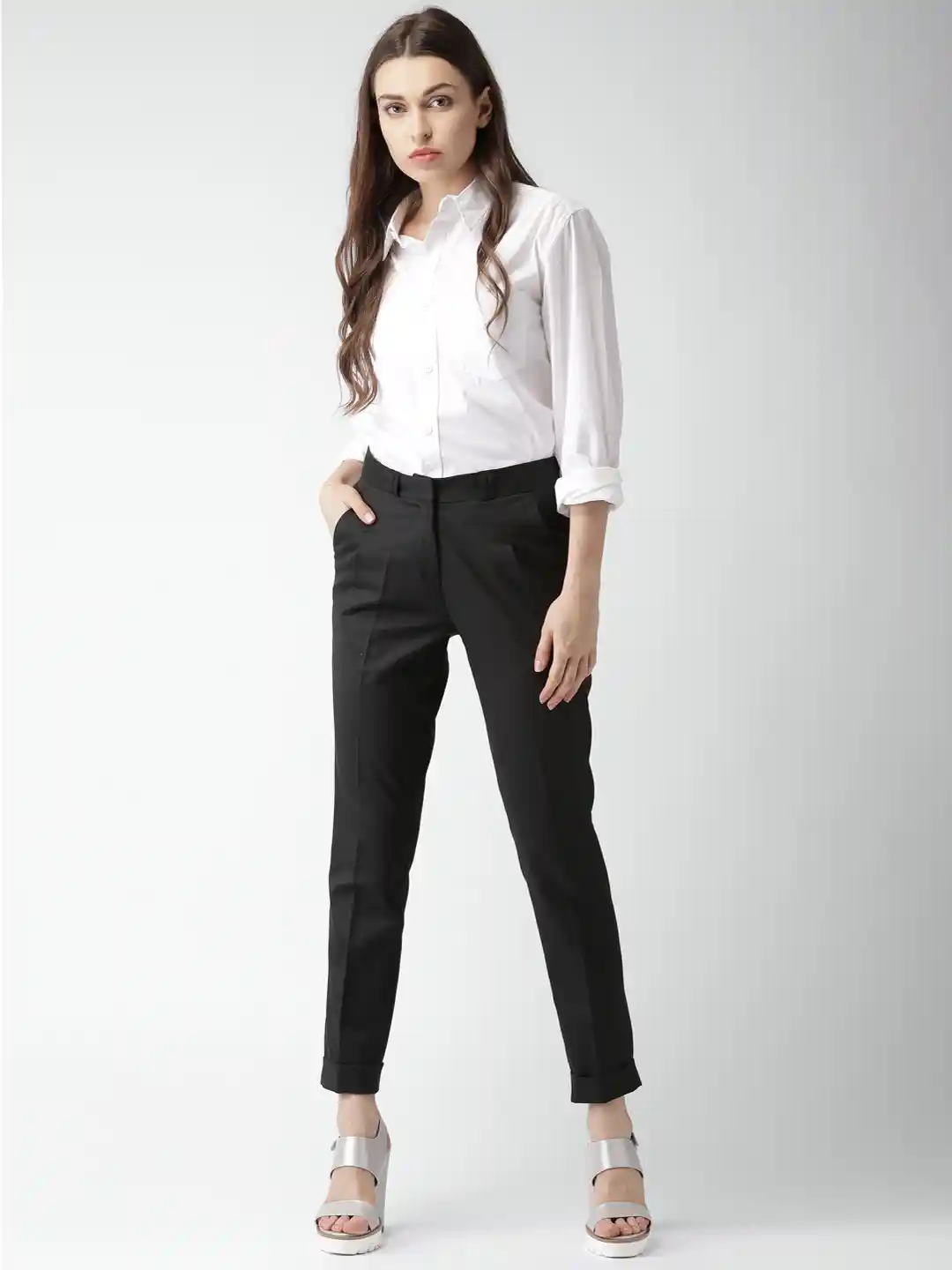 Mast Harbour Women Black Formal Trousers