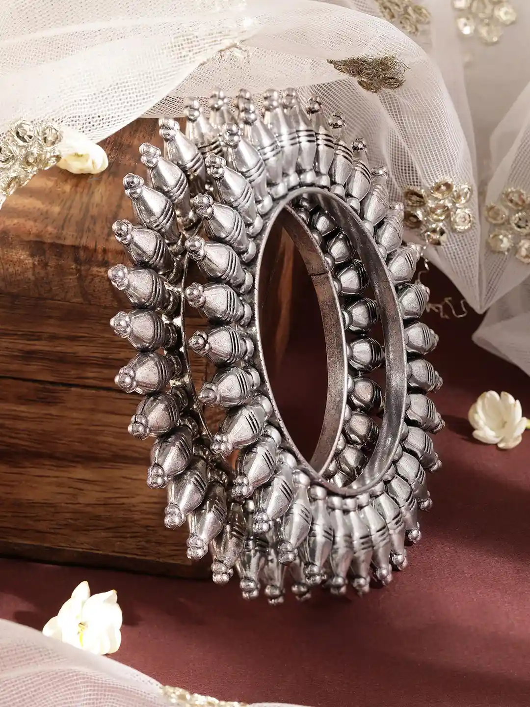 Buy Rubans Set Of Oxidised Silver-Plated Traditional Handcrafted