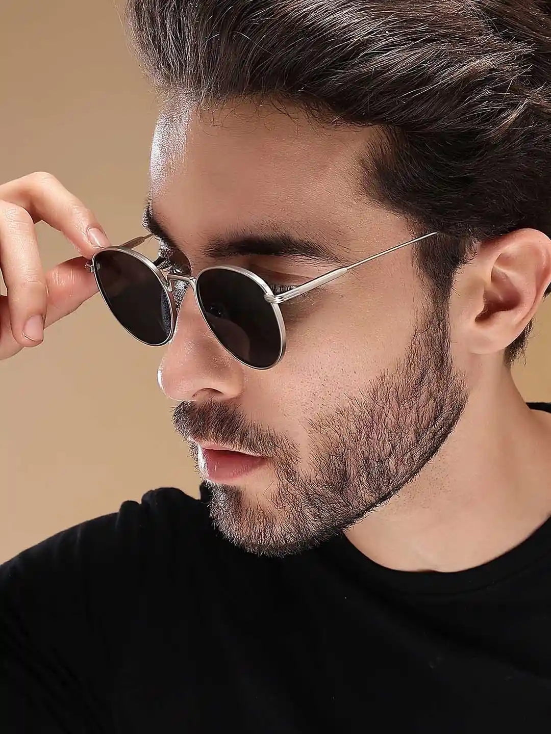 Buy Voyage Unisex Black Lens Oval Sunglasses with UV Protected