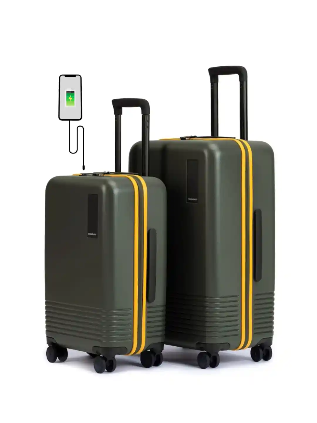 MOKOBARA Set of Textured Hard Trolley Suitcases
