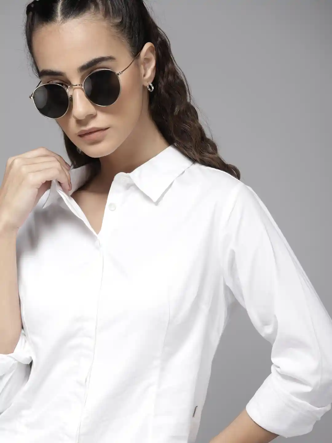 Buy Roadster Women White Solid Opaque Casual Shirt Shirts for