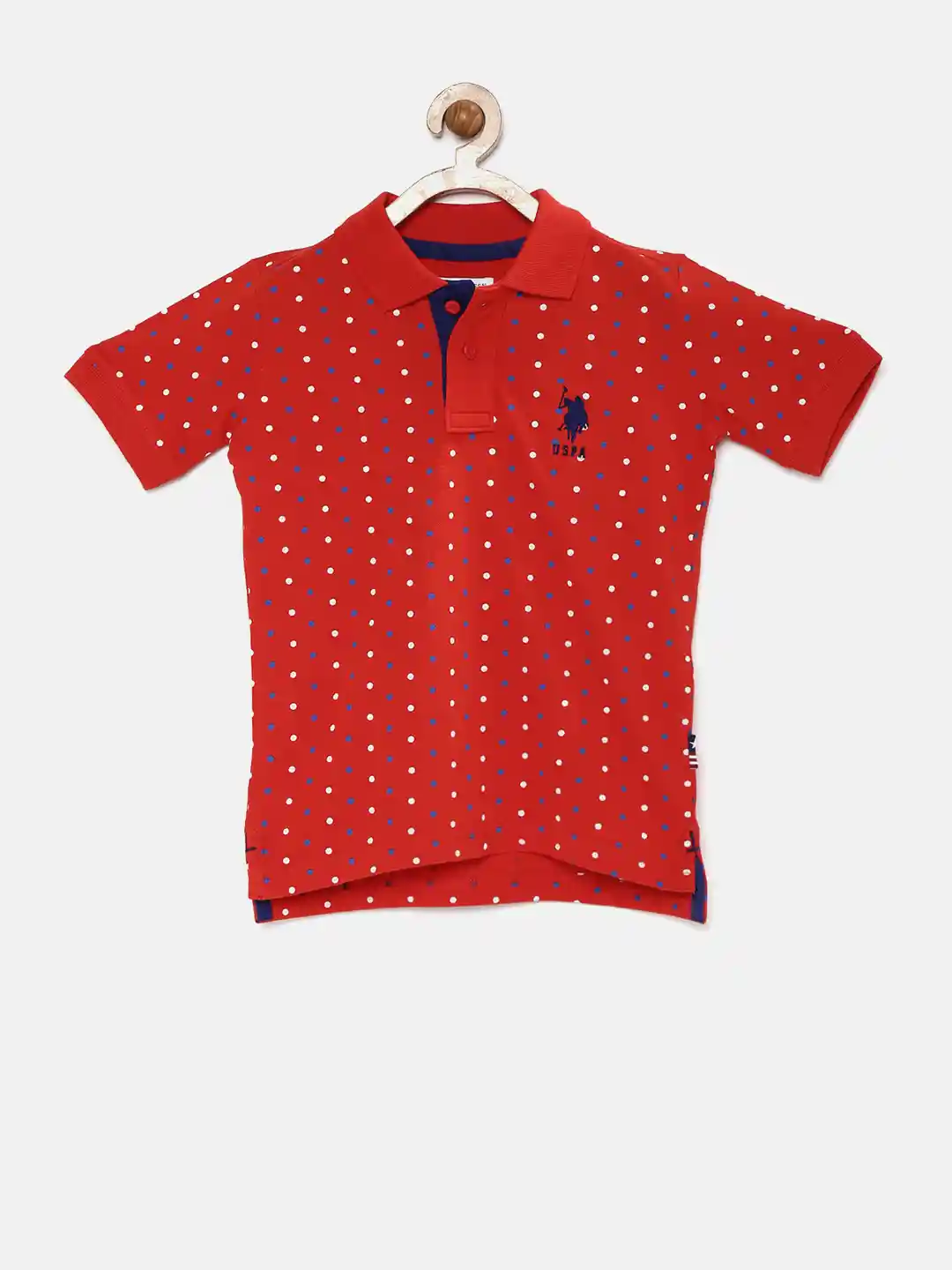 Buy Polo Kids Boys Red Polka Dot Print Polo Pure Cotton