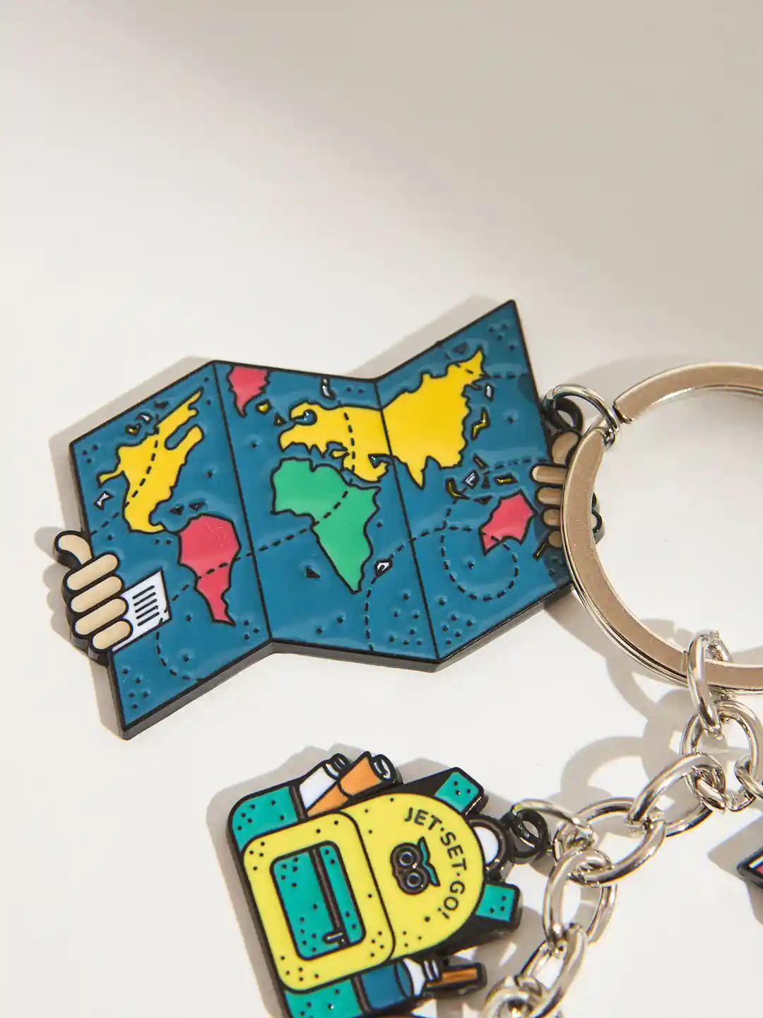 Buy Chumbak Multicoloured Enamel Printed Metal Keychain Key