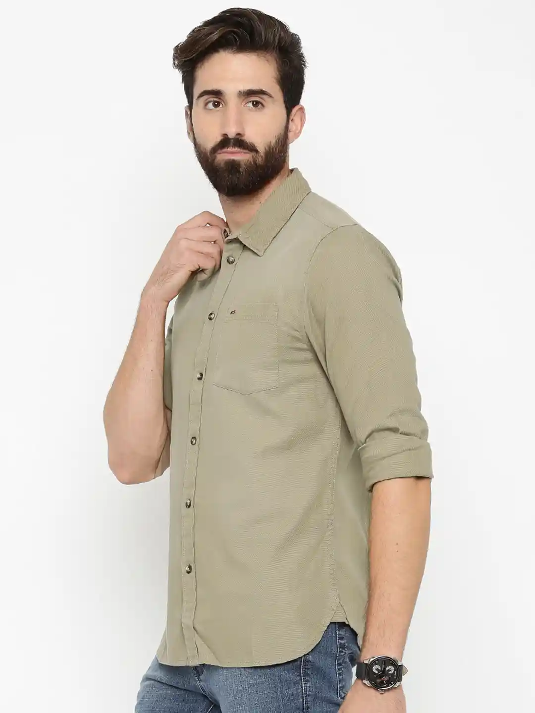 Buy Jack Jones Men Khaki Slim Fit Solid Casual Shirt Shirts