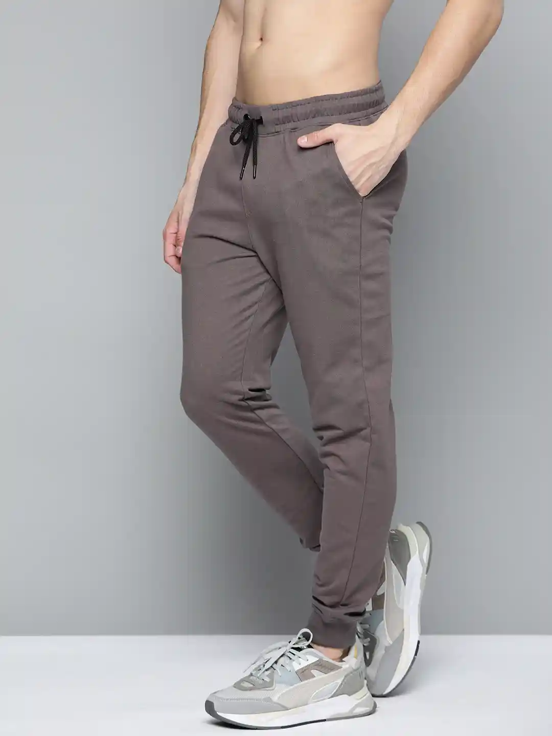 Buy Harvard Men Grey Solid Joggers Track Pants for Men 14714650