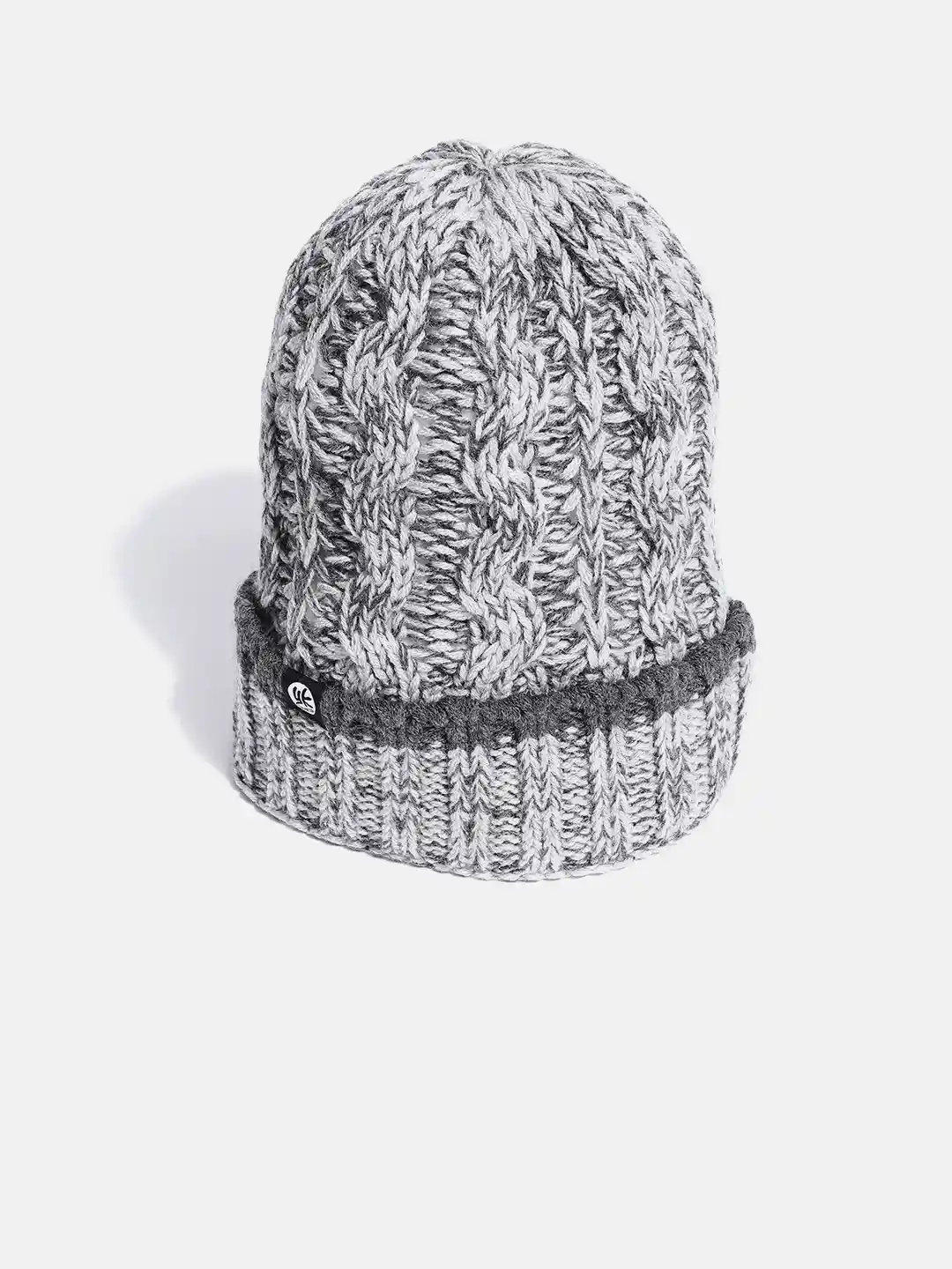 Buy YK Kids Grey Woven Design Beanie Caps for Unisex Kids