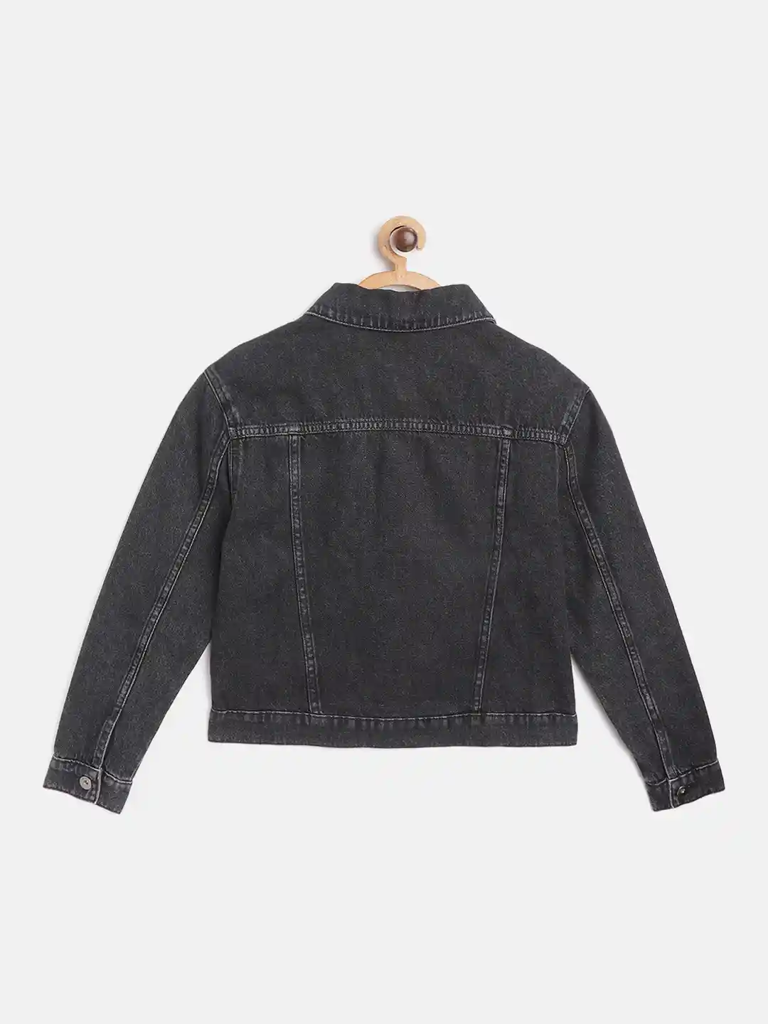 issuethings exclusive black denim jacket Black Denim Jacket With