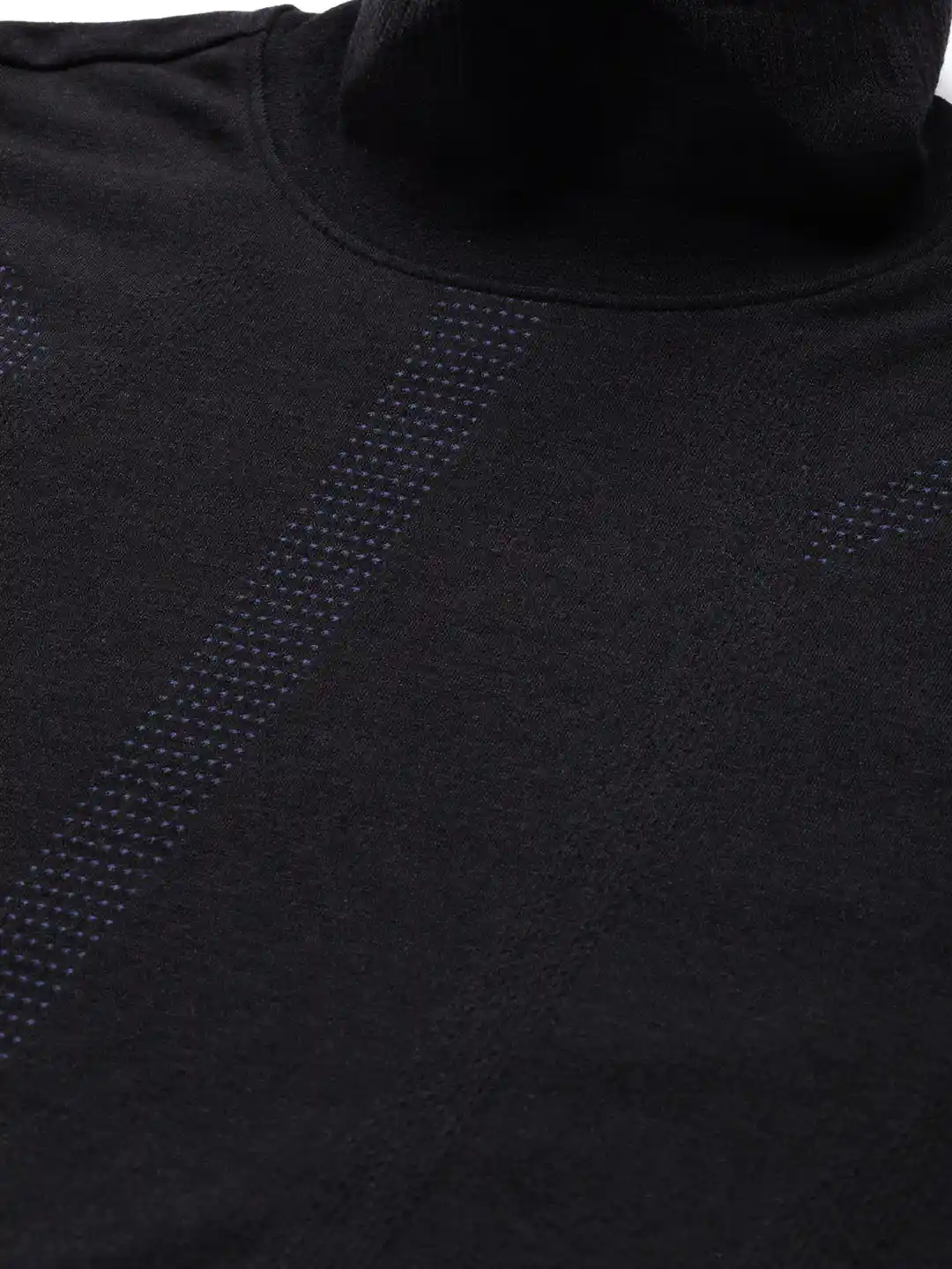 Buy ADIDAS Men Black Striped Midlayer Turtle Neck T-shirt With