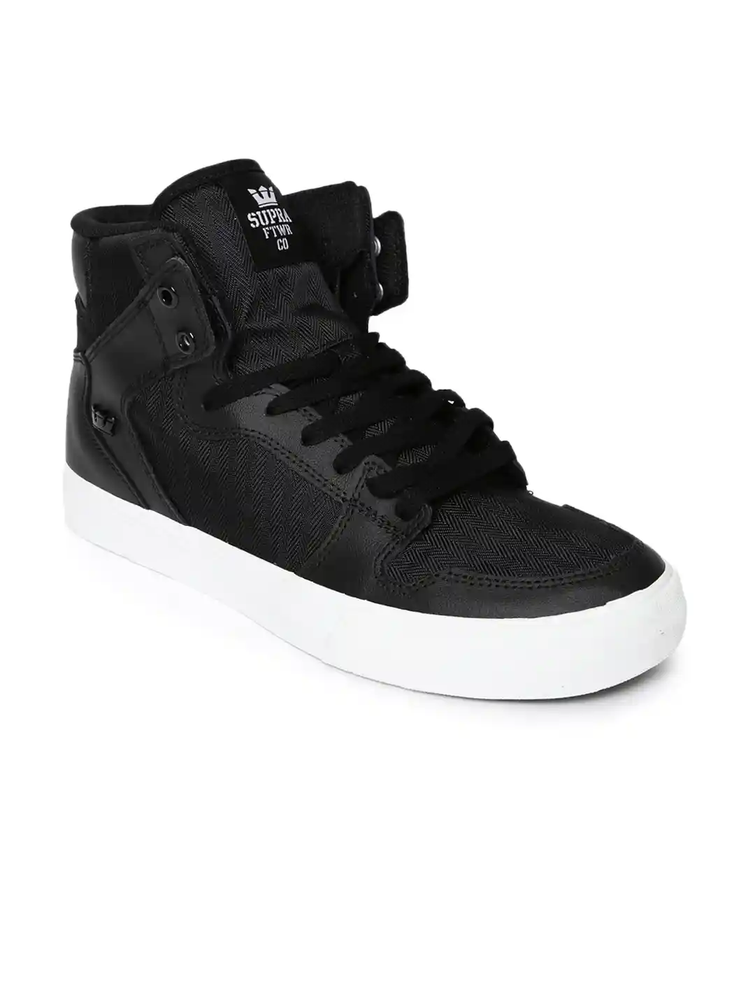 Buy Supra Men Black Woven High-Top Sneakers Casual Shoes for Men