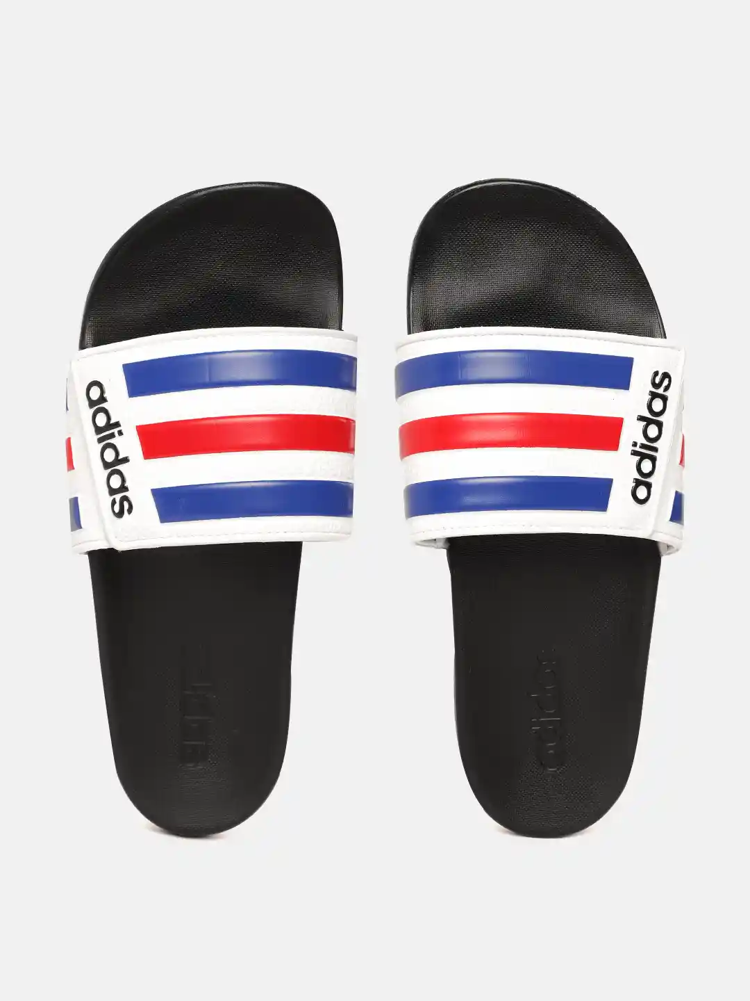 Buy ADIDAS Men White Blue Adilette Comfort ADJ Striped Sliders