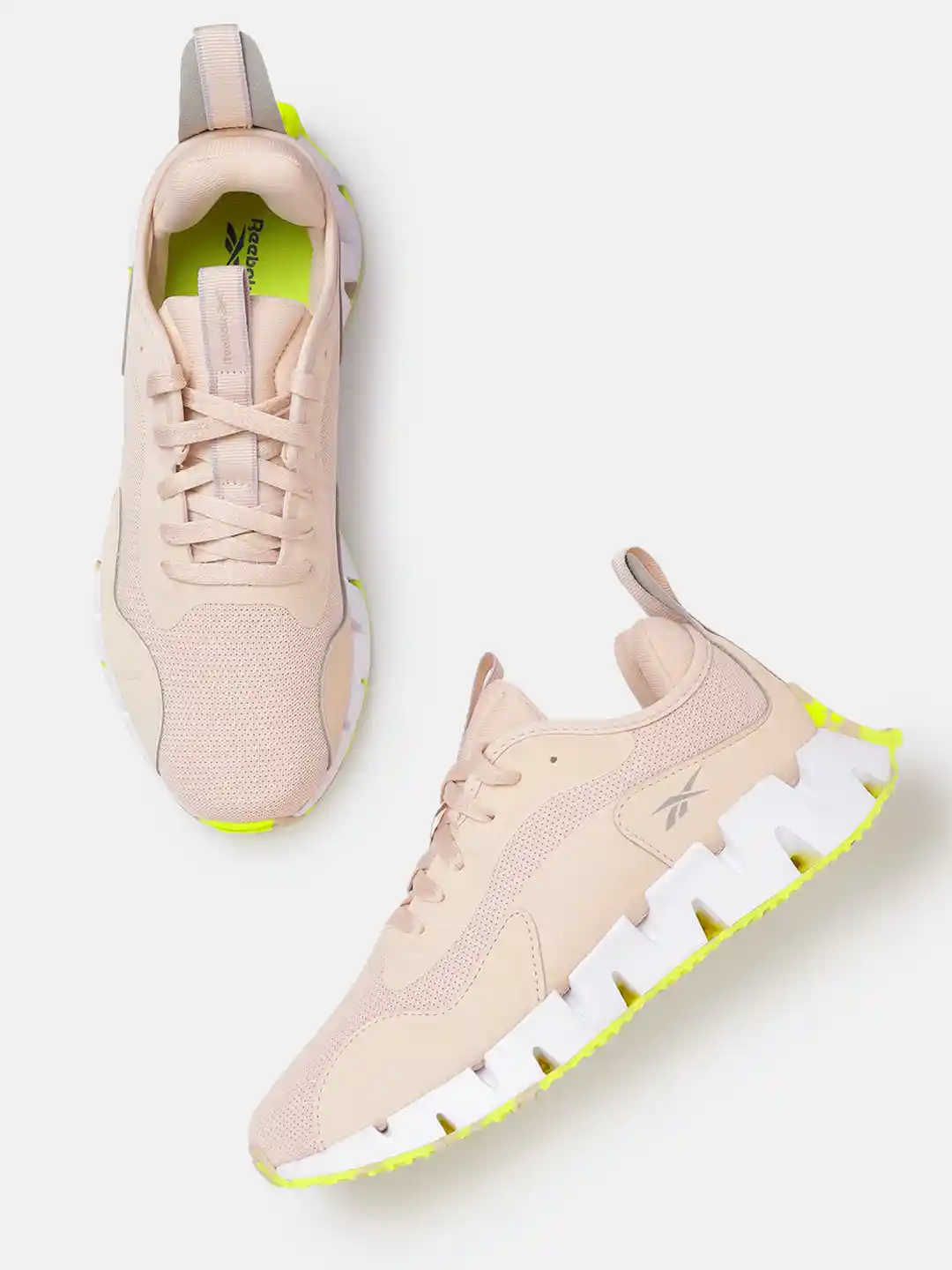 Buy Reebok Women Beige Woven Design Zig Dynamica Running Shoes