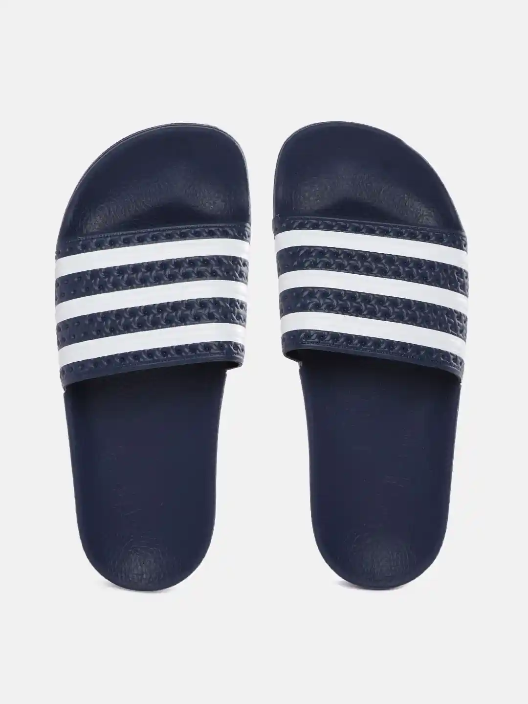 Buy ADIDAS Originals Men Navy Blue White Striped Adilette