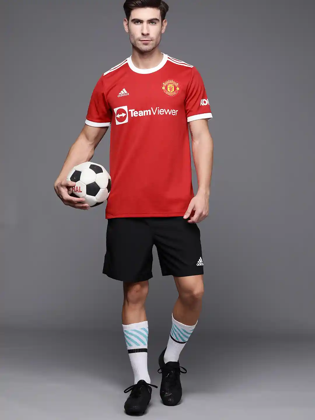 Buy ADIDAS Men Red White Printed Football Manchester United 21