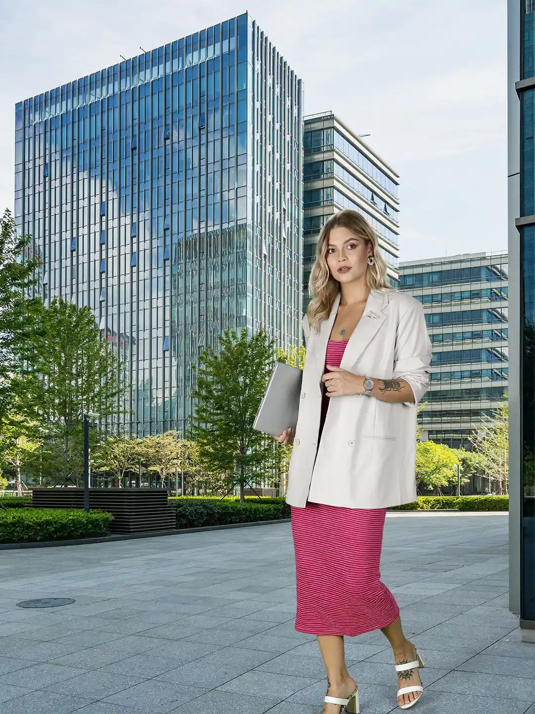 Oversized Blazer Light Gray Blazer Womens Reebok Classic Women Light Grey Double-Breasted Oversized Fit Solid Blazer