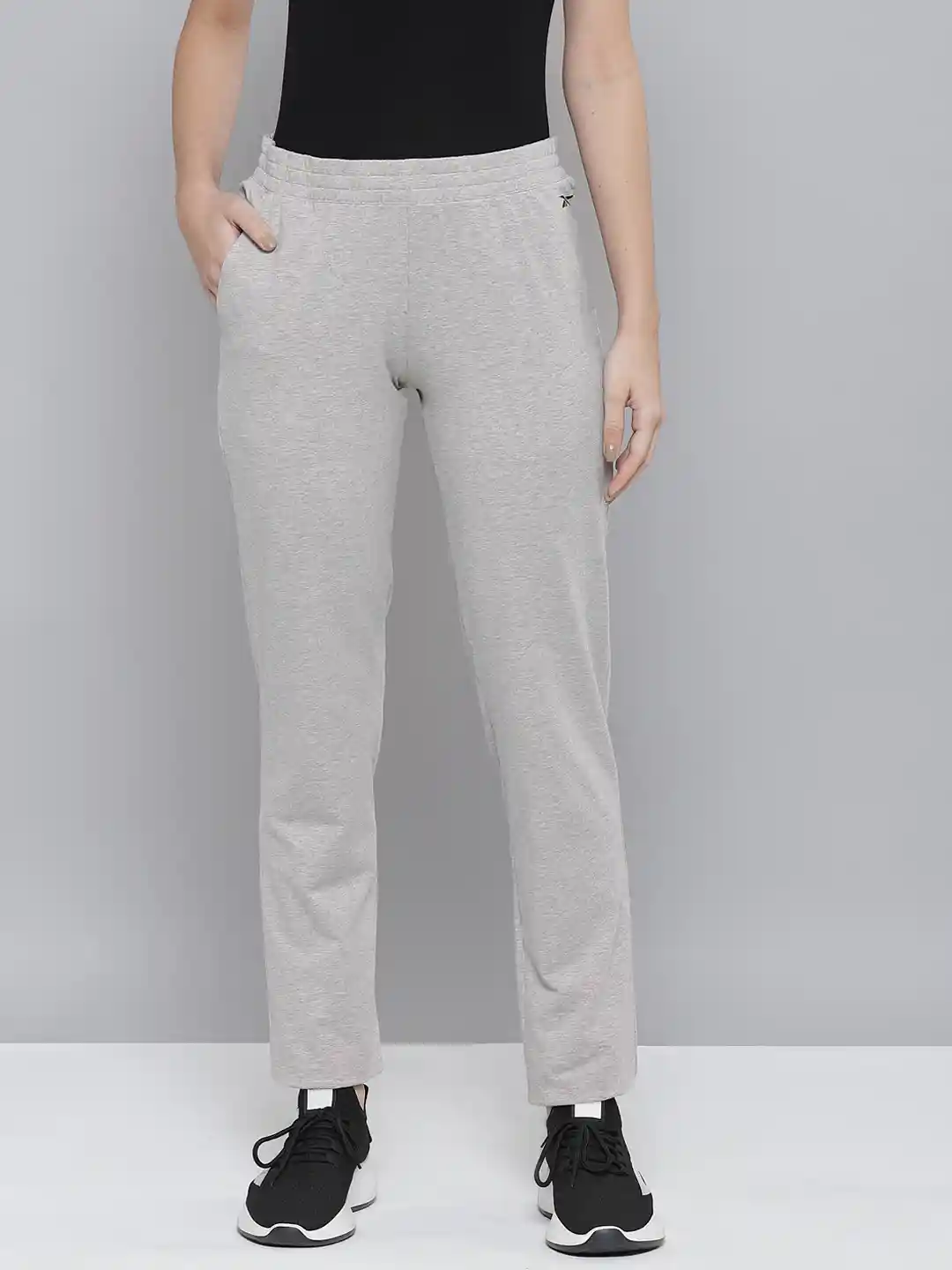 Buy Reebok Women Grey Melange Foundation Solid Training Track