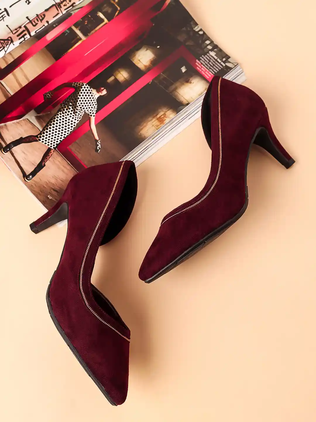 Buy Mode by Red Tape Burgundy Suede Stiletto Pumps Heels for