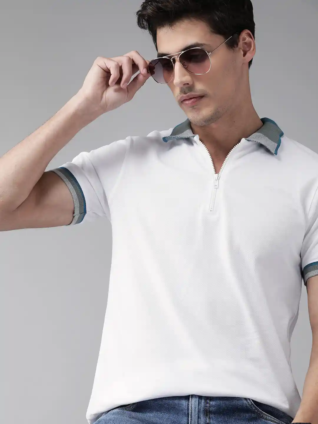 Myntra Cheap Cotton Polo Shirts Roadster Men White Solid Pure