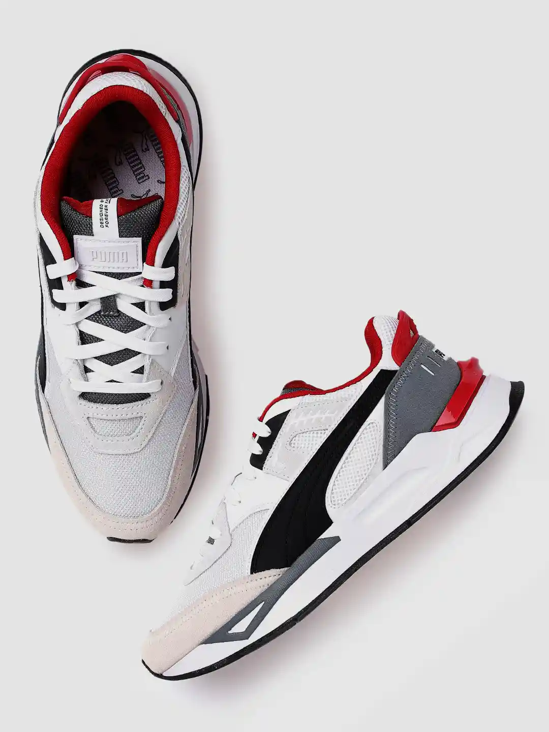 Buy Puma Unisex White Red Mirage Sport Remix Colourblocked