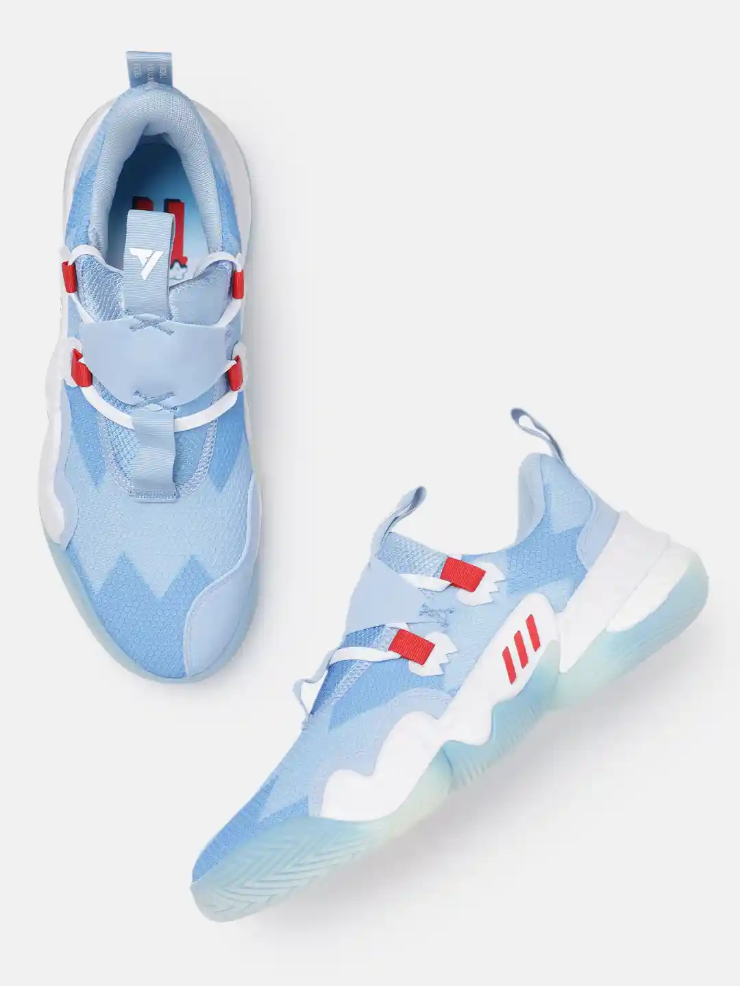 Nike Adidas Young Shoes ADIDAS Unisex Blue White Woven Design Trae