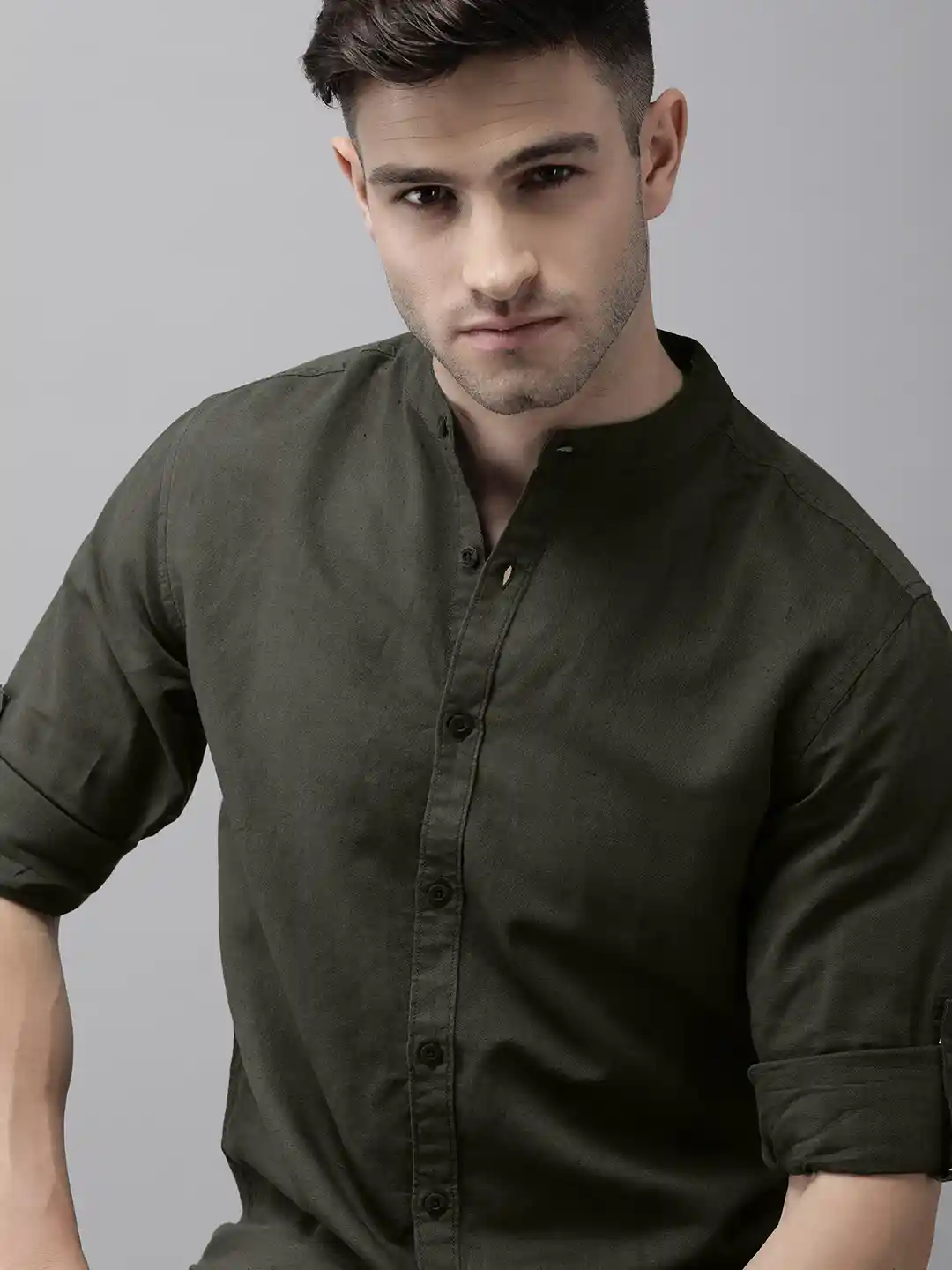 Silk Mens Dark Green Button Down Shirt Boys Dupion Satin Green