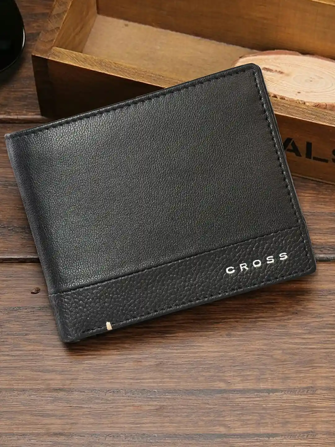 Buy Cross Men Black Textured Leather Two Fold Wallet Wallets for