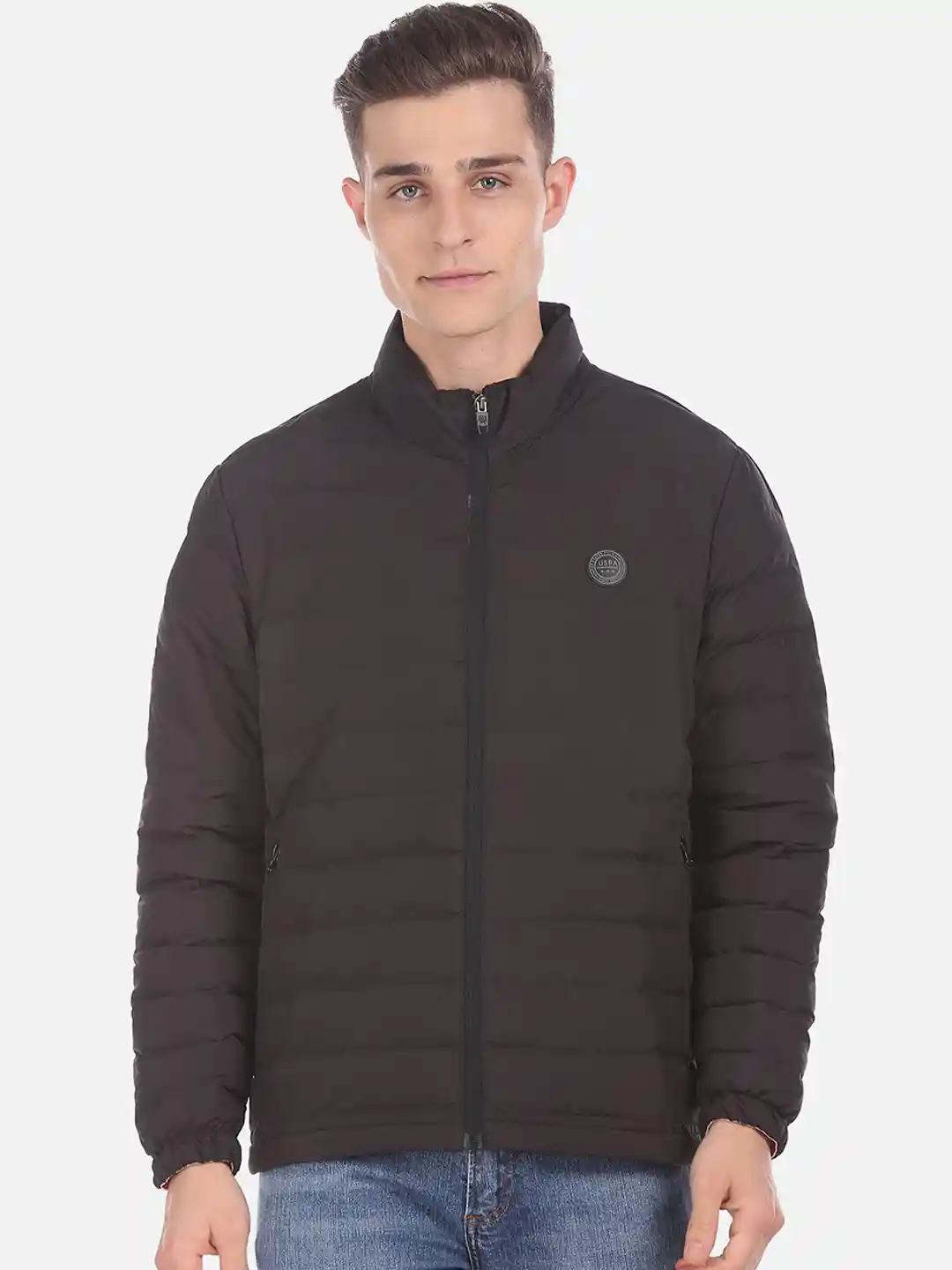 Buy U S Polo Assn Men Solid Black Puffer Jacket Jackets for Men