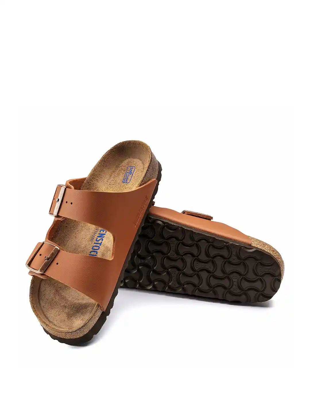 Birkenstock Arizona Soft Footbed Ginger Brown Regular Width Birko-Flor  Two-Strap Sandals