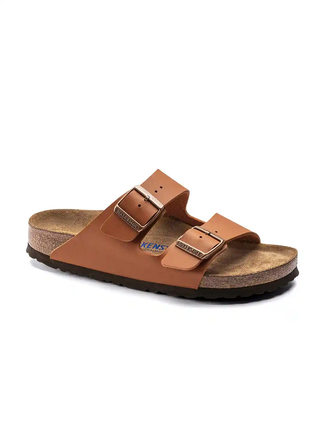 Birkenstock Arizona Soft Footbed Ginger Brown Regular Width Birko-Flor  Two-Strap Sandals - Main Image